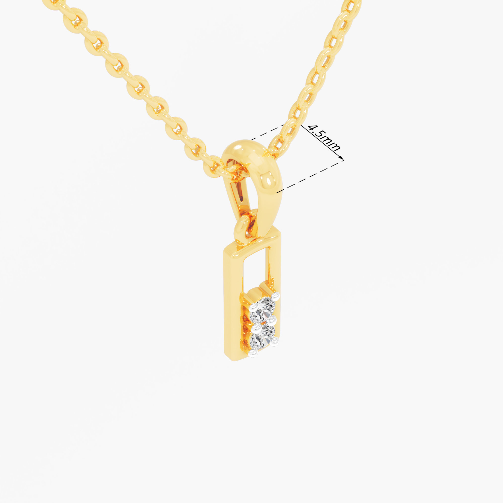 Bar Duo Diamond Pendant in 9KT Yellow Gold (Diamond Quality:FG-VVS VS)