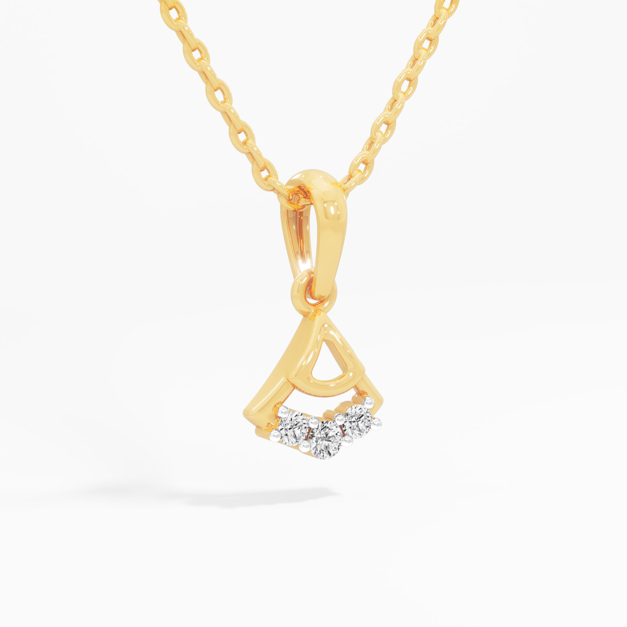 Triad Muse Diamond Pendant in 9KT Yellow Gold (Diamond Quality:FG-VVS VS)