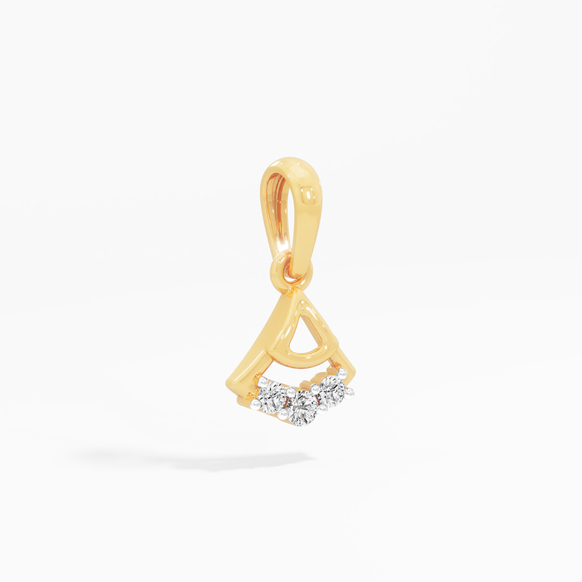 Triad Muse Diamond Pendant in 9KT Yellow Gold (Diamond Quality:FG-VVS VS)