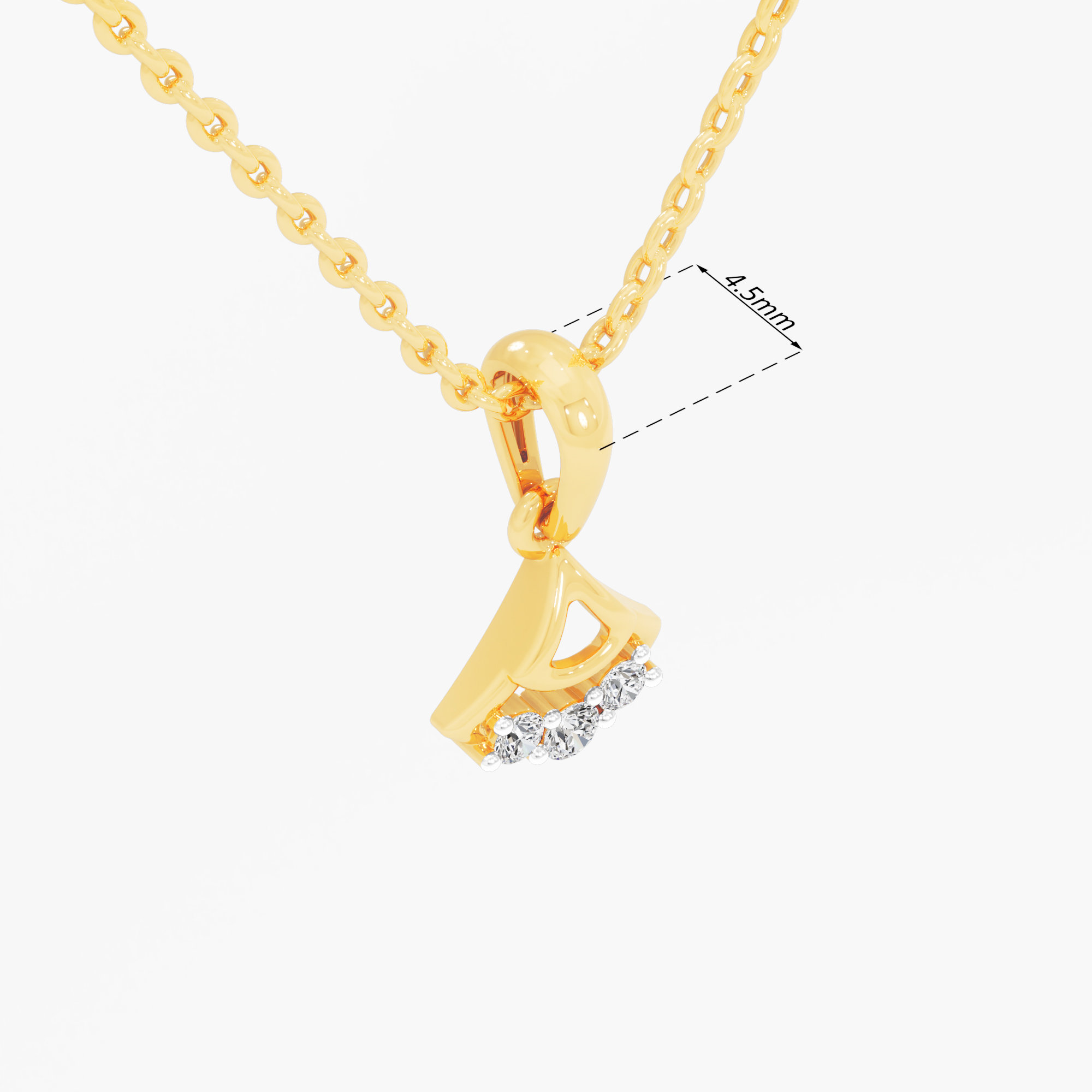 Triad Muse Diamond Pendant in 9KT Yellow Gold (Diamond Quality:FG-VVS VS)