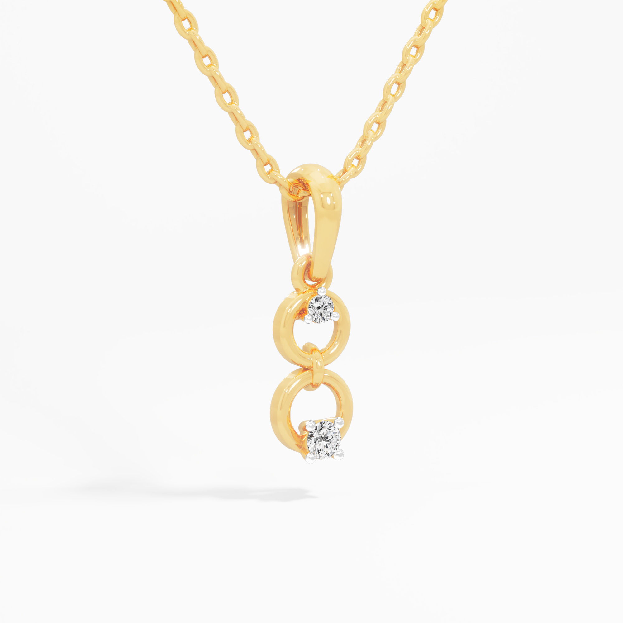 Linked Halo Diamond Pendant in 9KT Yellow Gold (Diamond Quality:FG-VVS VS)