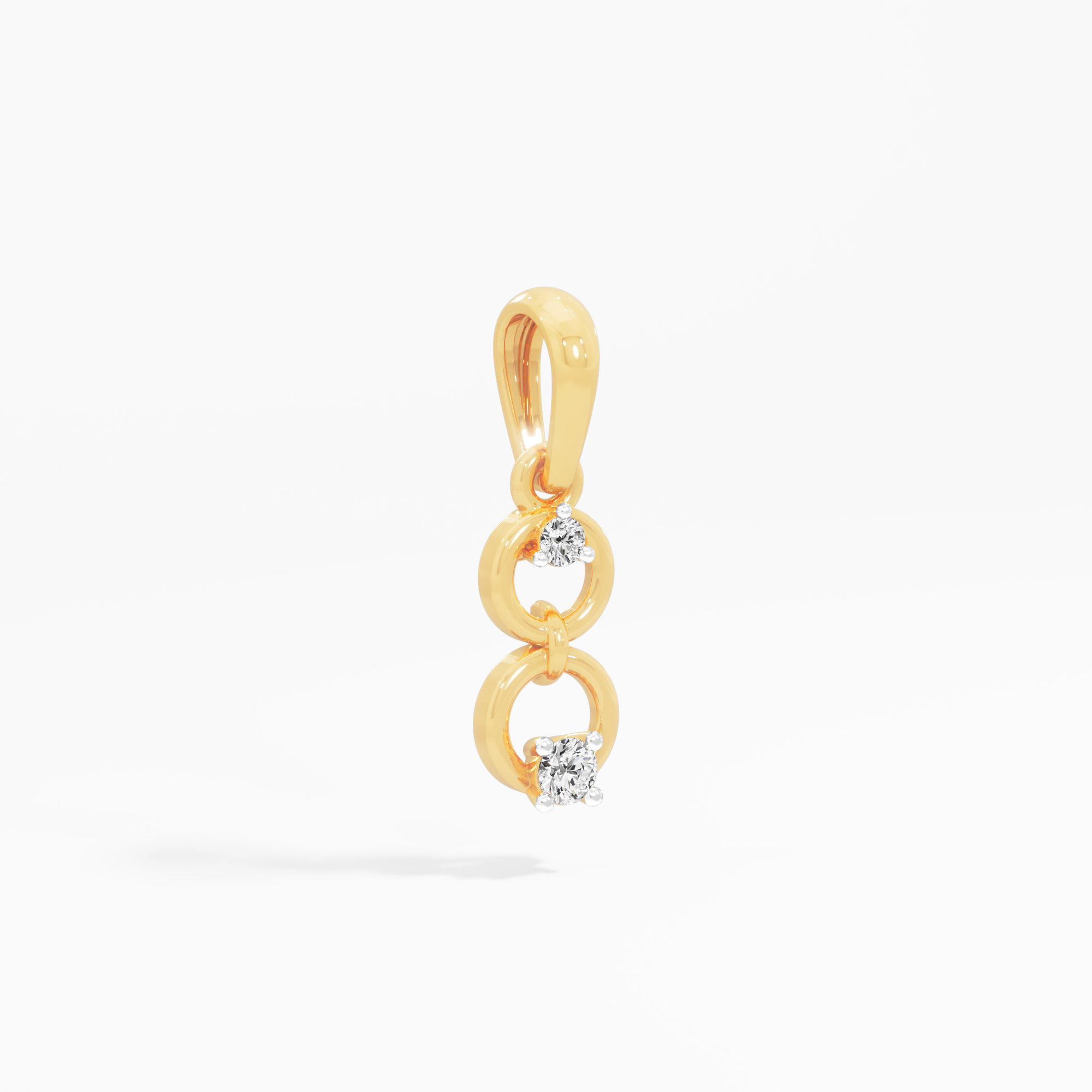 Linked Halo Diamond Pendant in 9KT Yellow Gold (Diamond Quality:FG-VVS VS)