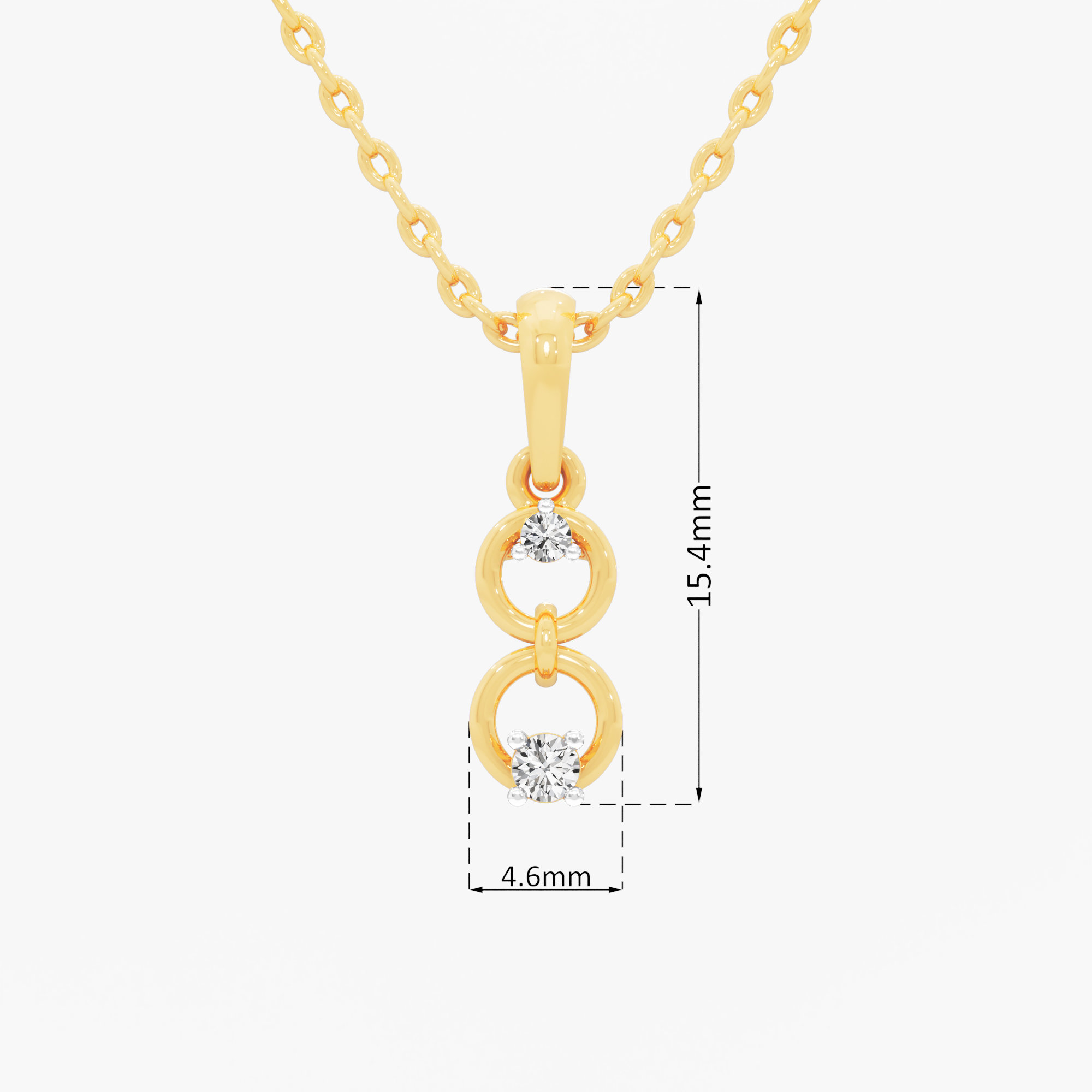 Linked Halo Diamond Pendant in 9KT Yellow Gold (Diamond Quality:FG-VVS VS)