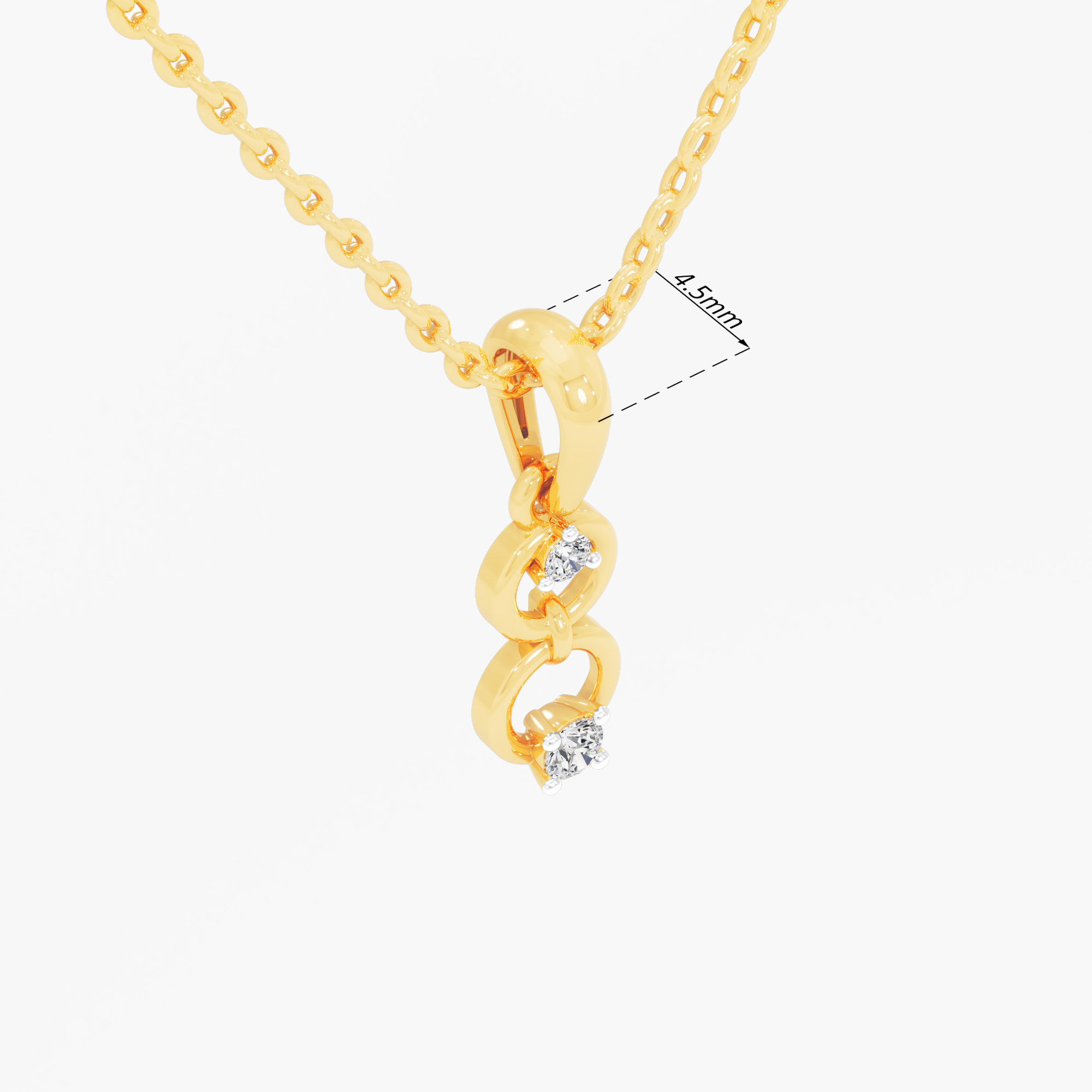 Linked Halo Diamond Pendant in 9KT Yellow Gold (Diamond Quality:FG-VVS VS)