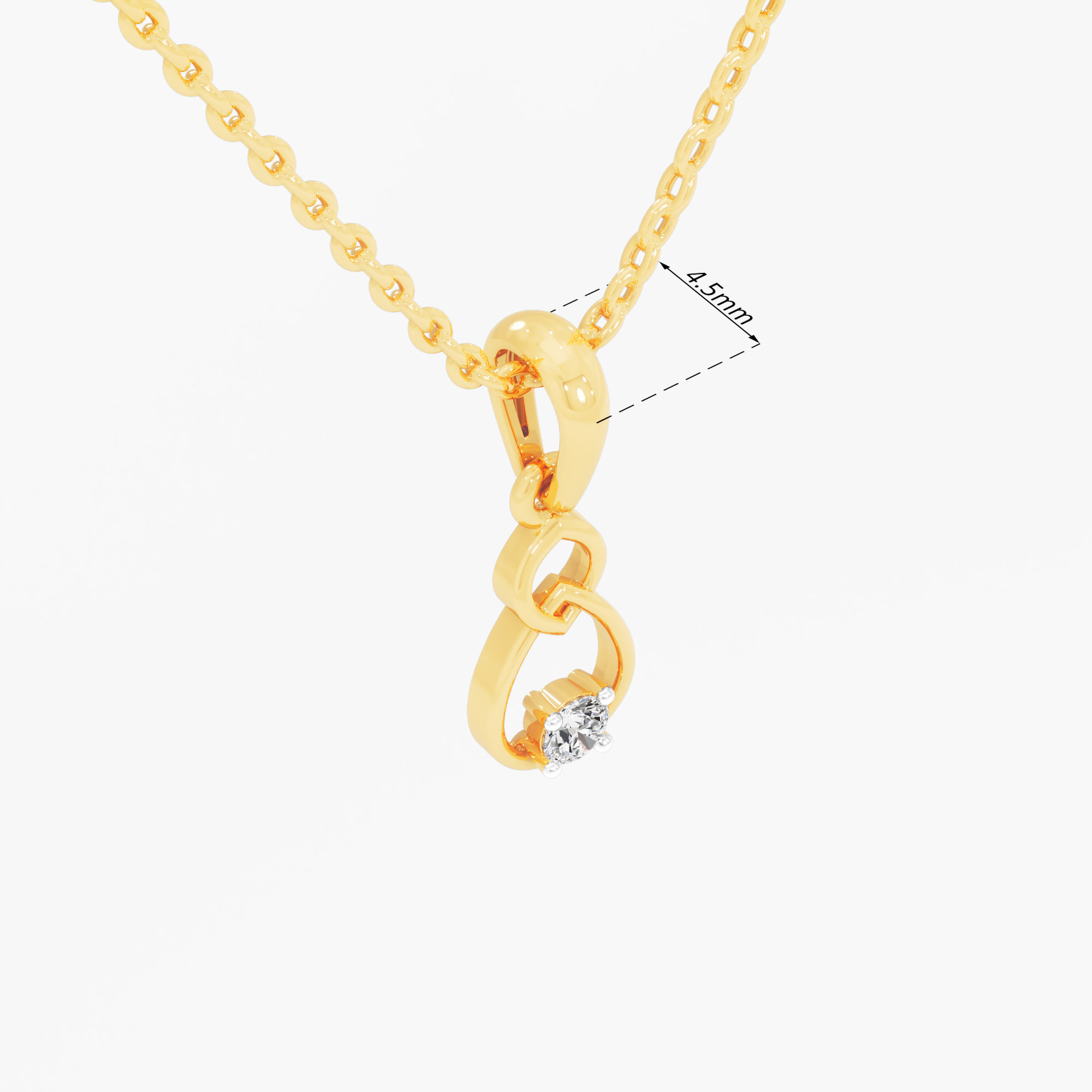 Teardrop Knot Diamond Pendant in 9KT Yellow Gold (Diamond Quality:FG-VVS VS)