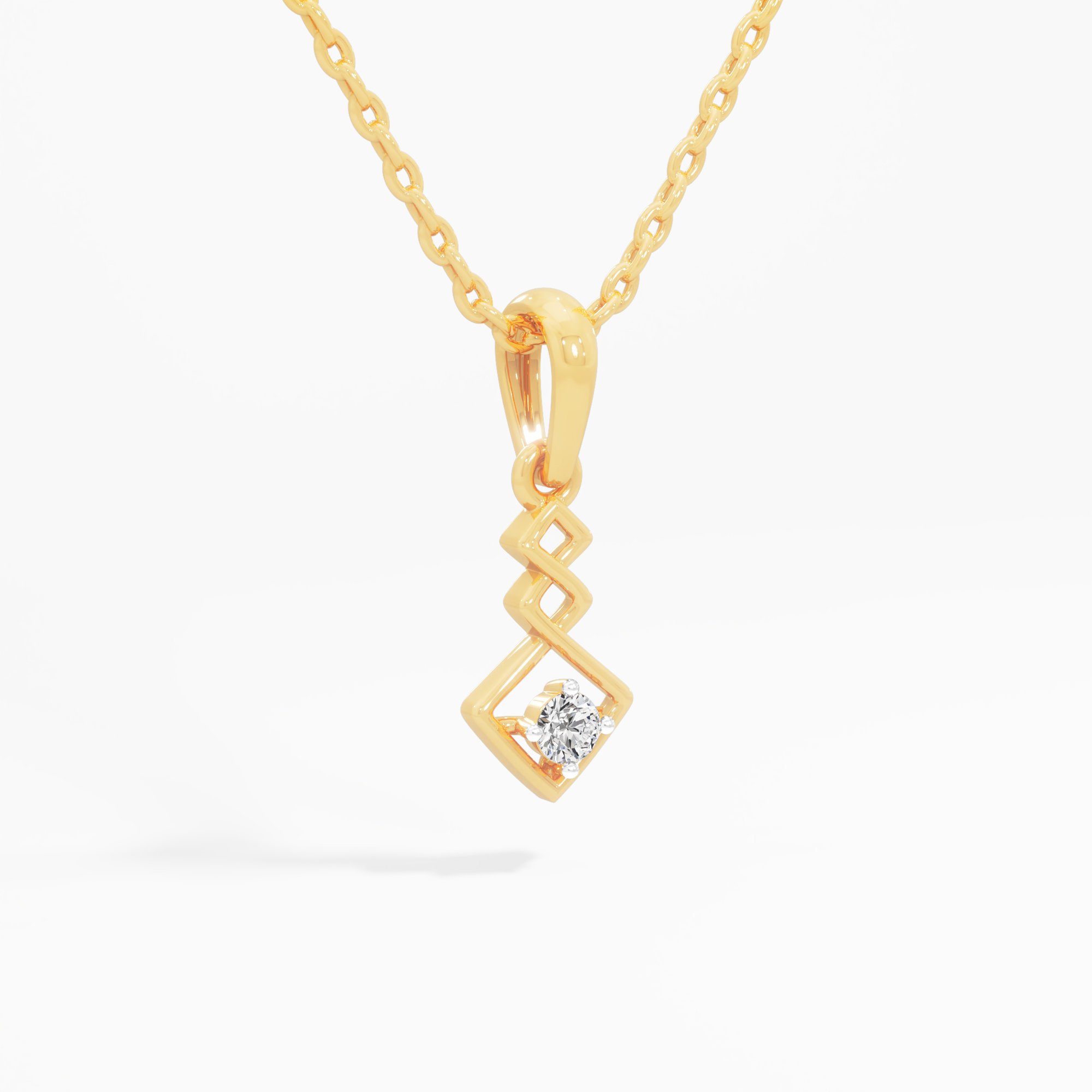 Chevron Trail Diamond Pendant in 9KT Yellow Gold (Diamond Quality:FG-VVS VS)