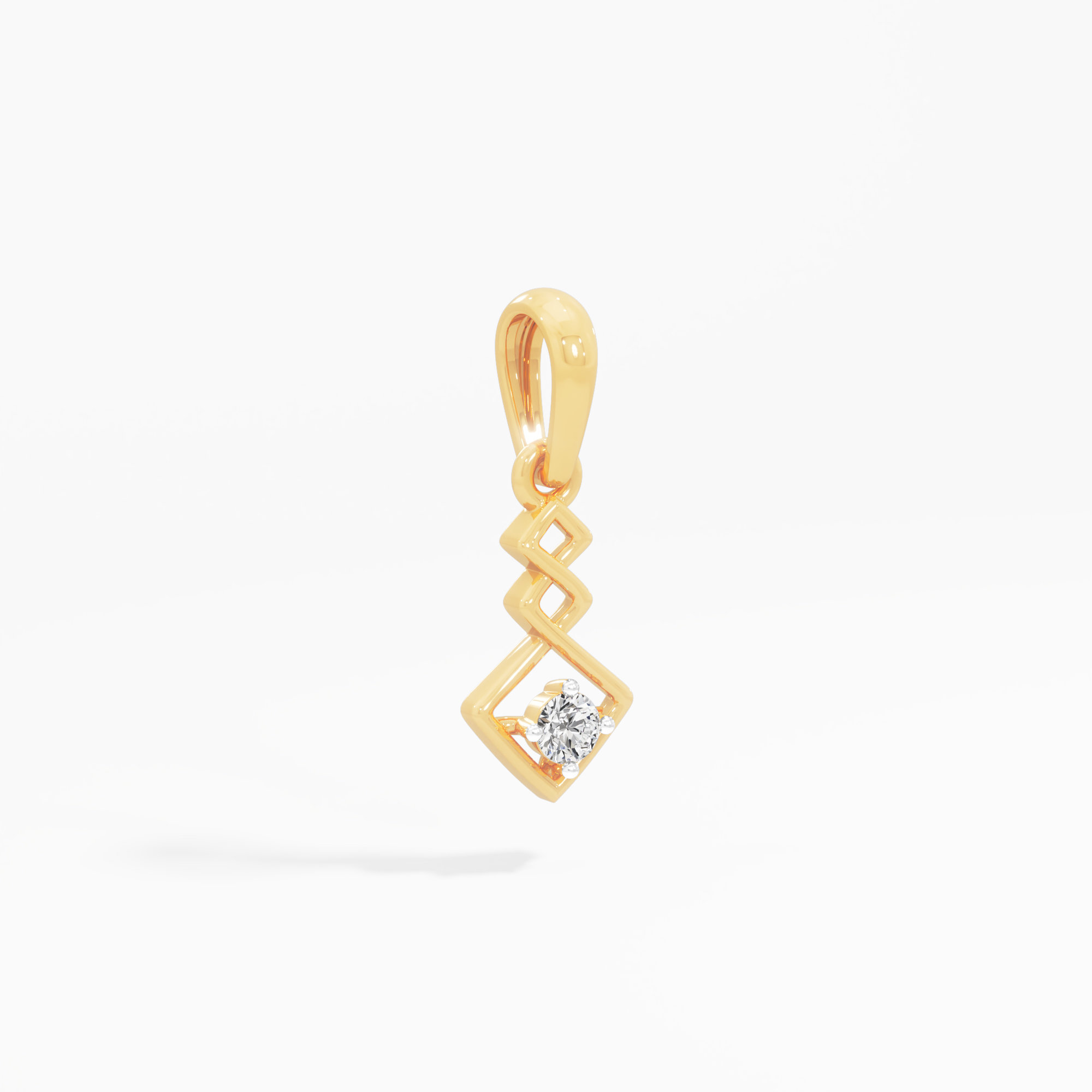 Chevron Trail Diamond Pendant in 9KT Yellow Gold (Diamond Quality:FG-VVS VS)