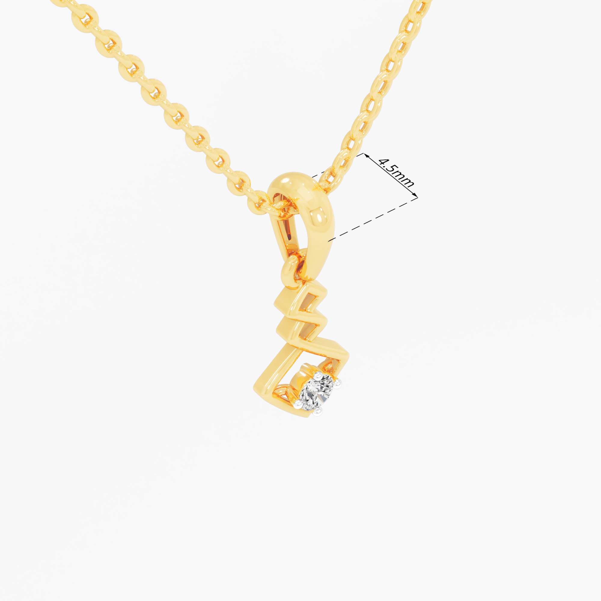 Chevron Trail Diamond Pendant in 9KT Yellow Gold (Diamond Quality:FG-VVS VS)