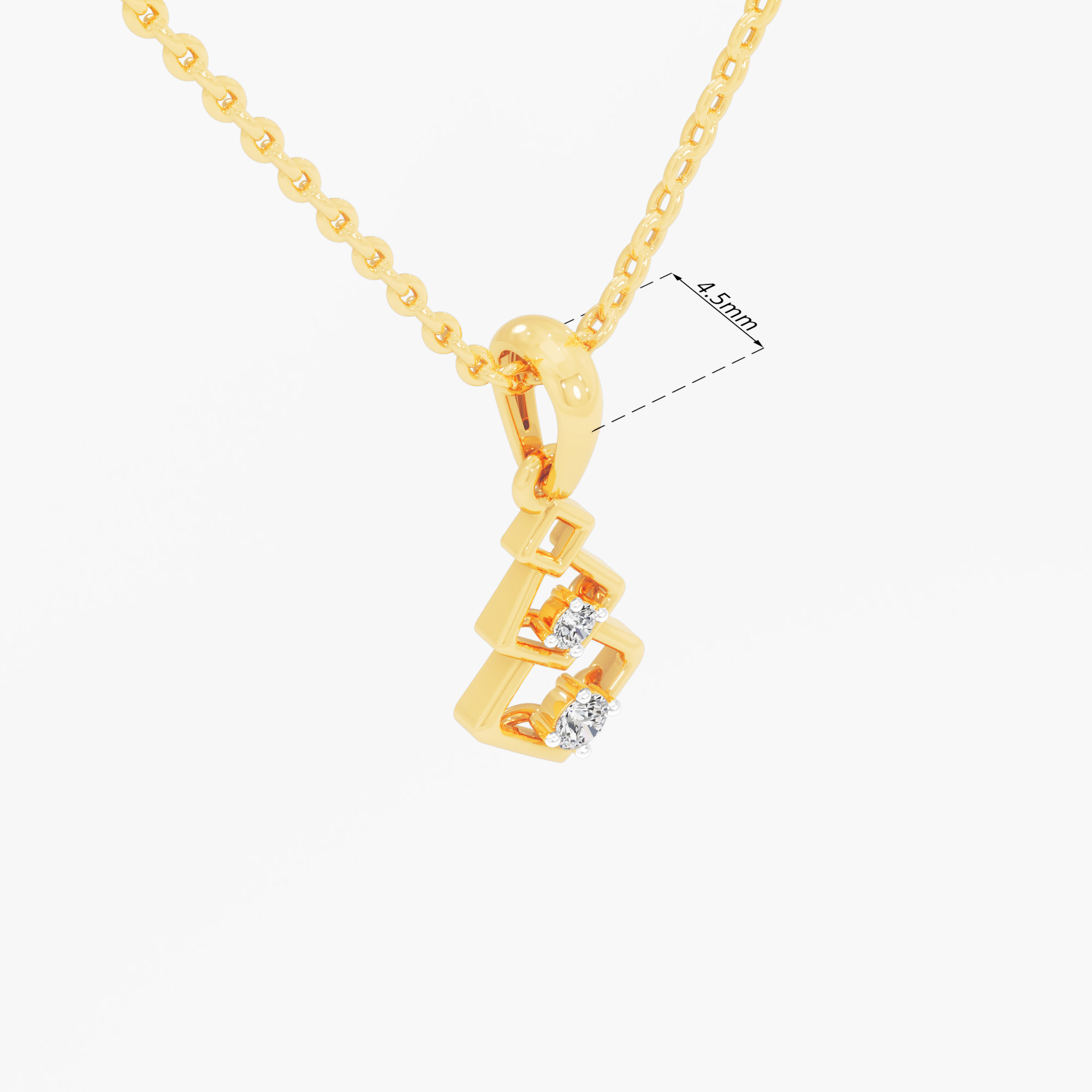 Lattice Duo Diamond Pendant in 9KT Yellow Gold (Diamond Quality:FG-VVS VS)