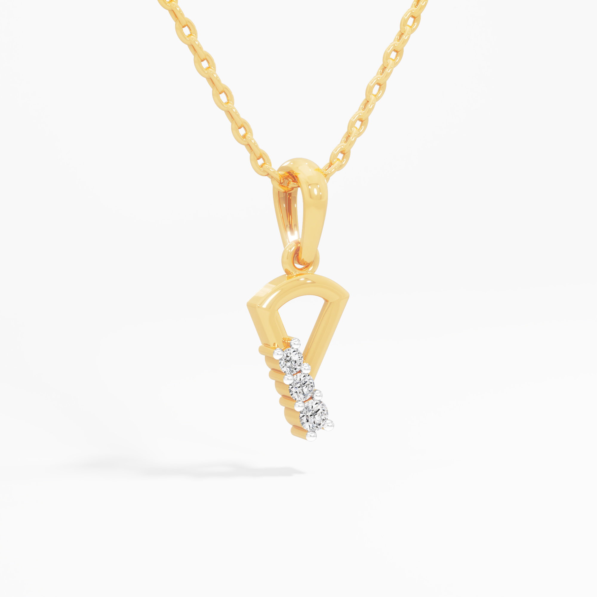 Comet Trail Diamond Pendant in 9KT Yellow Gold (Diamond Quality:FG-VVS VS)