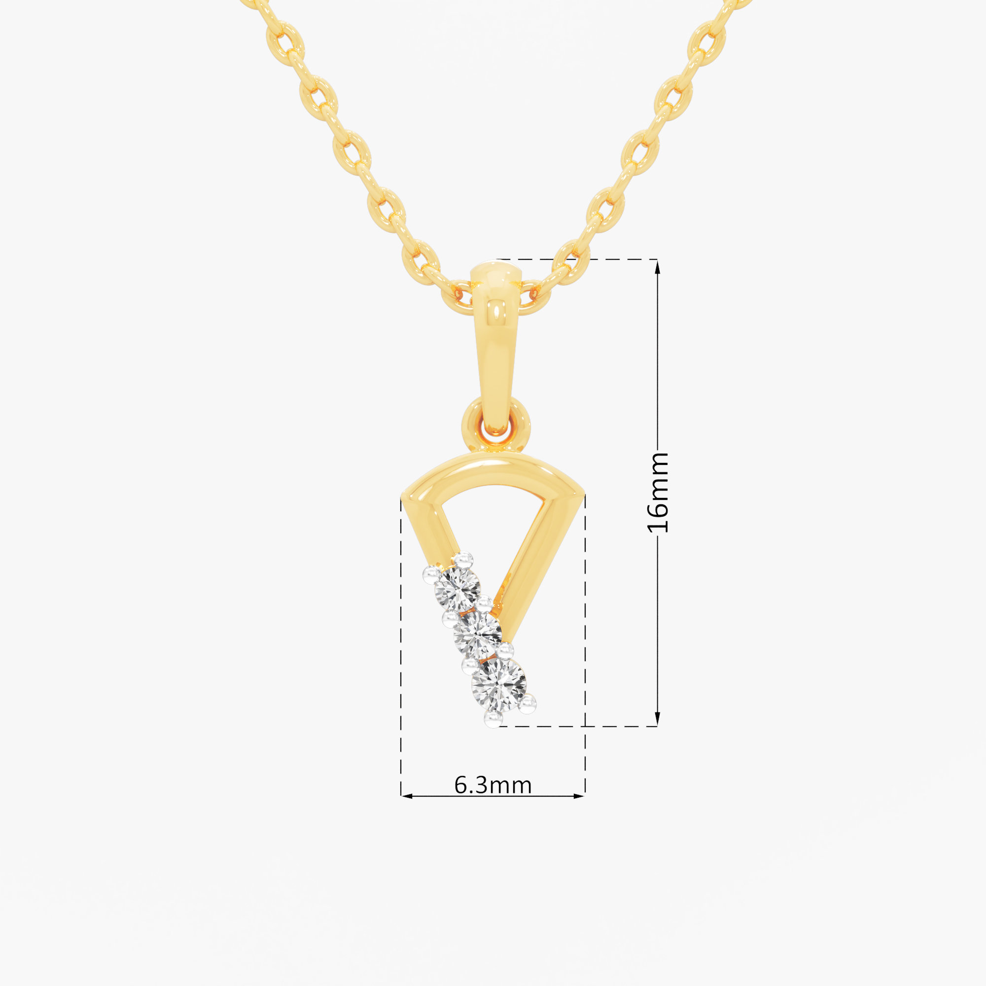 Comet Trail Diamond Pendant in 9KT Yellow Gold (Diamond Quality:FG-VVS VS)