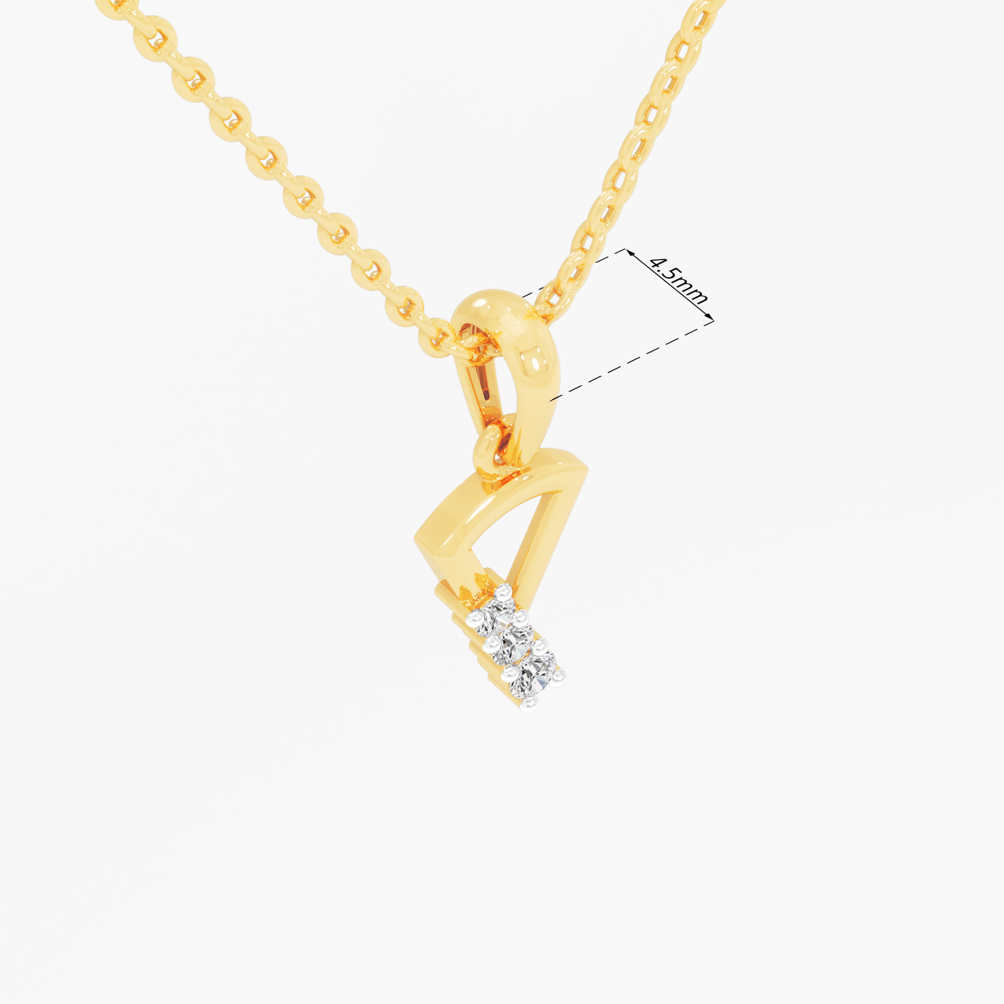 Comet Trail Diamond Pendant in 9KT Yellow Gold (Diamond Quality:FG-VVS VS)