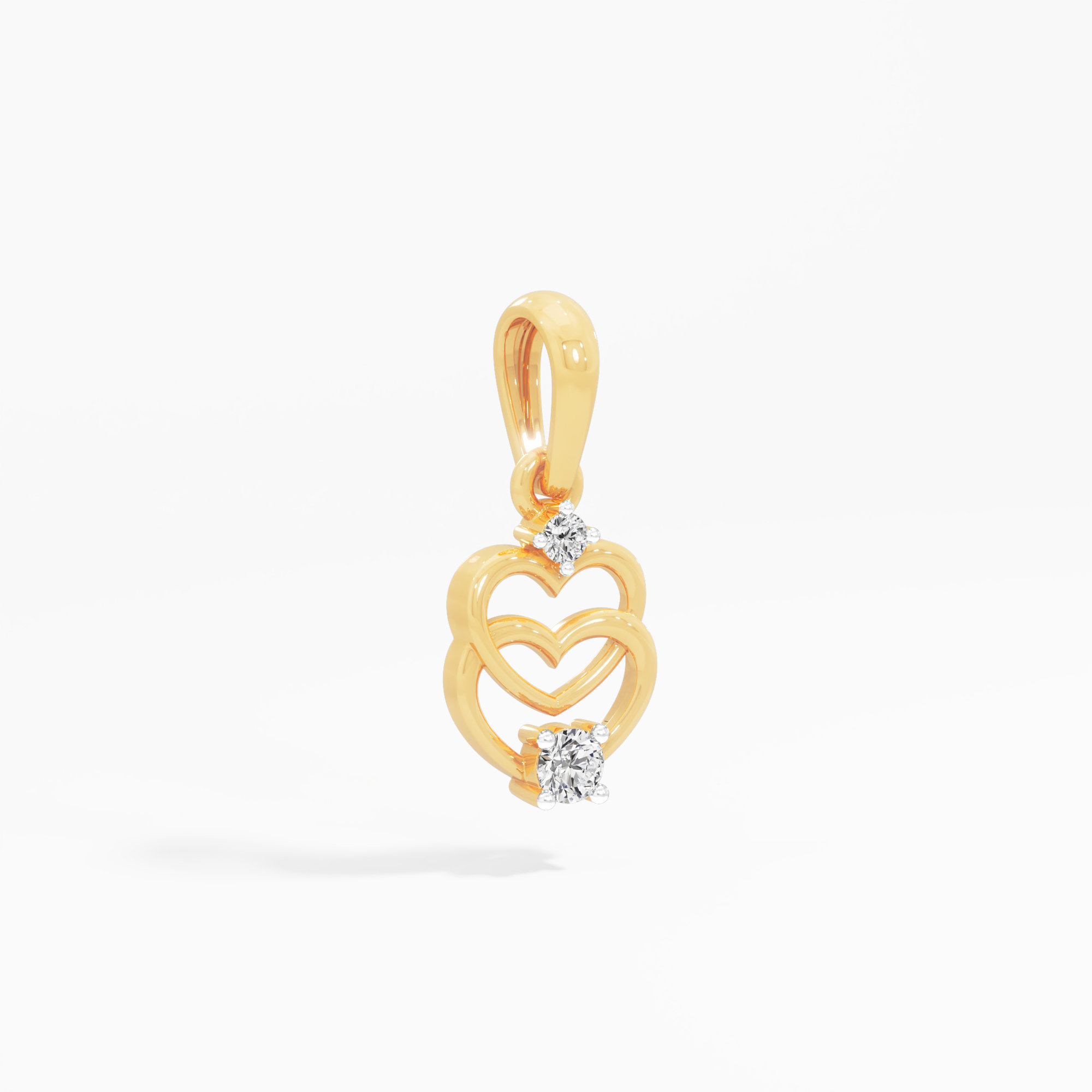 Woven Hearts Diamond Pendant in 9KT Yellow Gold (Diamond Quality:FG-VVS VS)