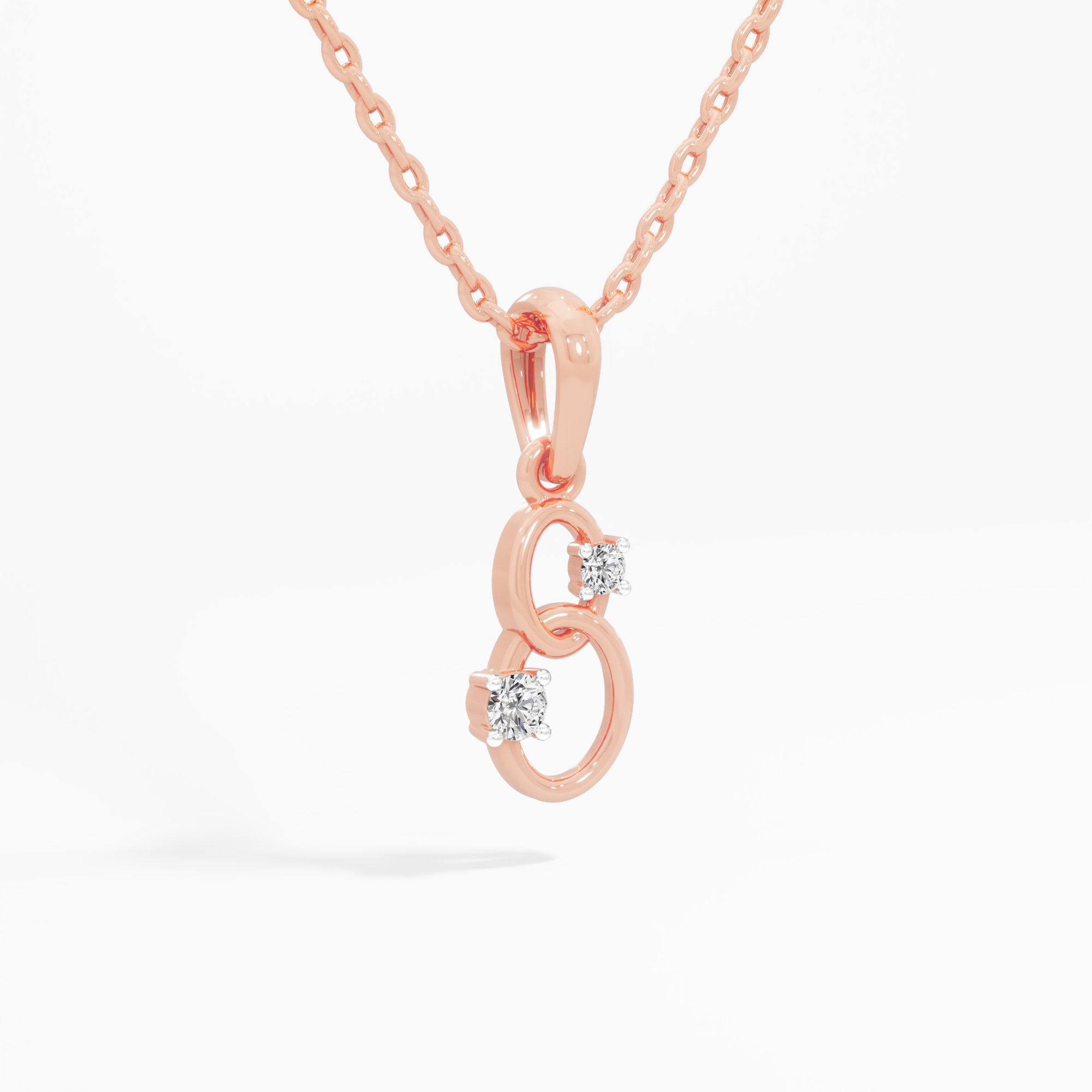 Interlace Link Diamond Pendants | Pendant Only in 9KT Rose Gold (Diamond Quality: FG-VVS VS)
