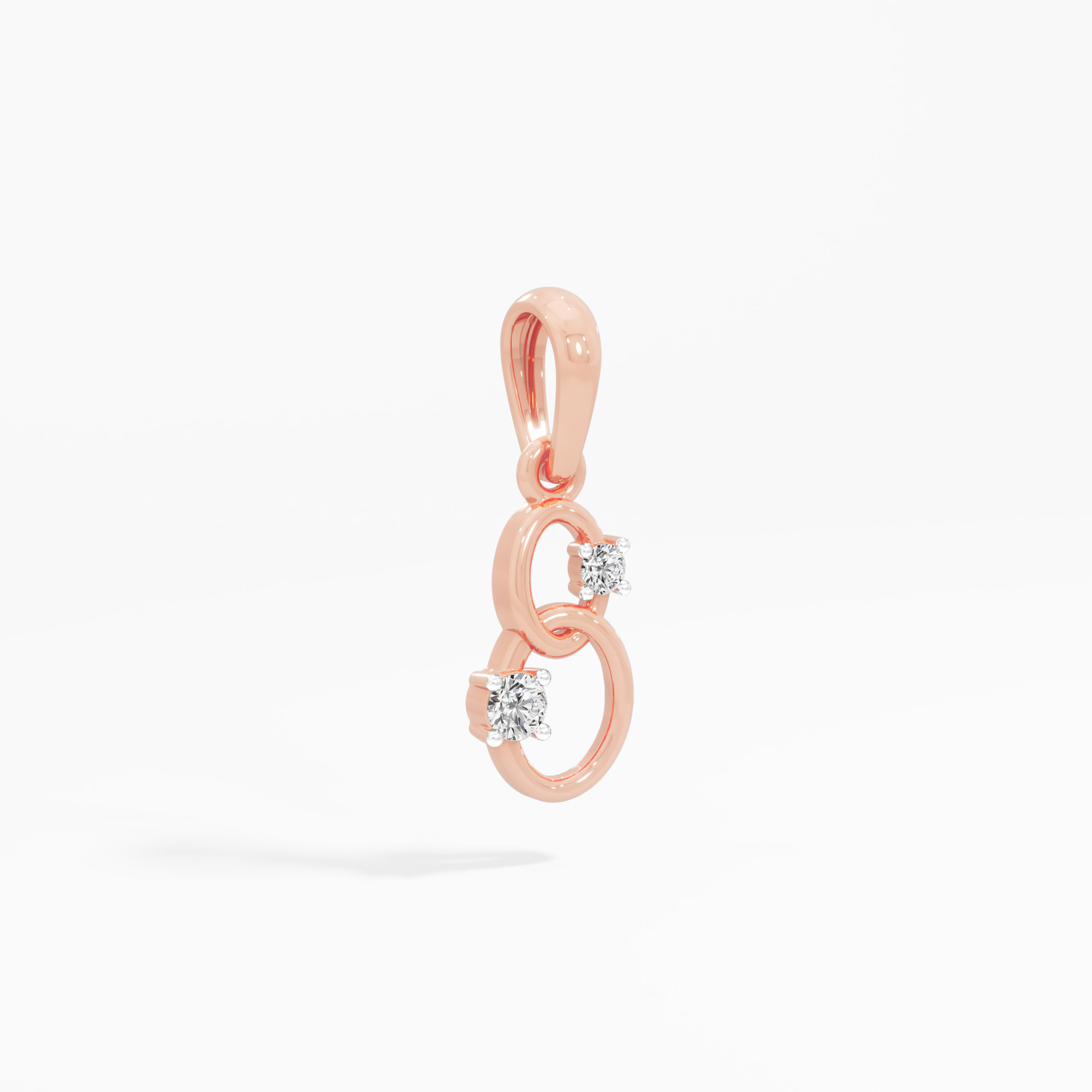 Interlace Link Diamond Pendants | Pendant Only in 9KT Rose Gold (Diamond Quality: FG-VVS VS)