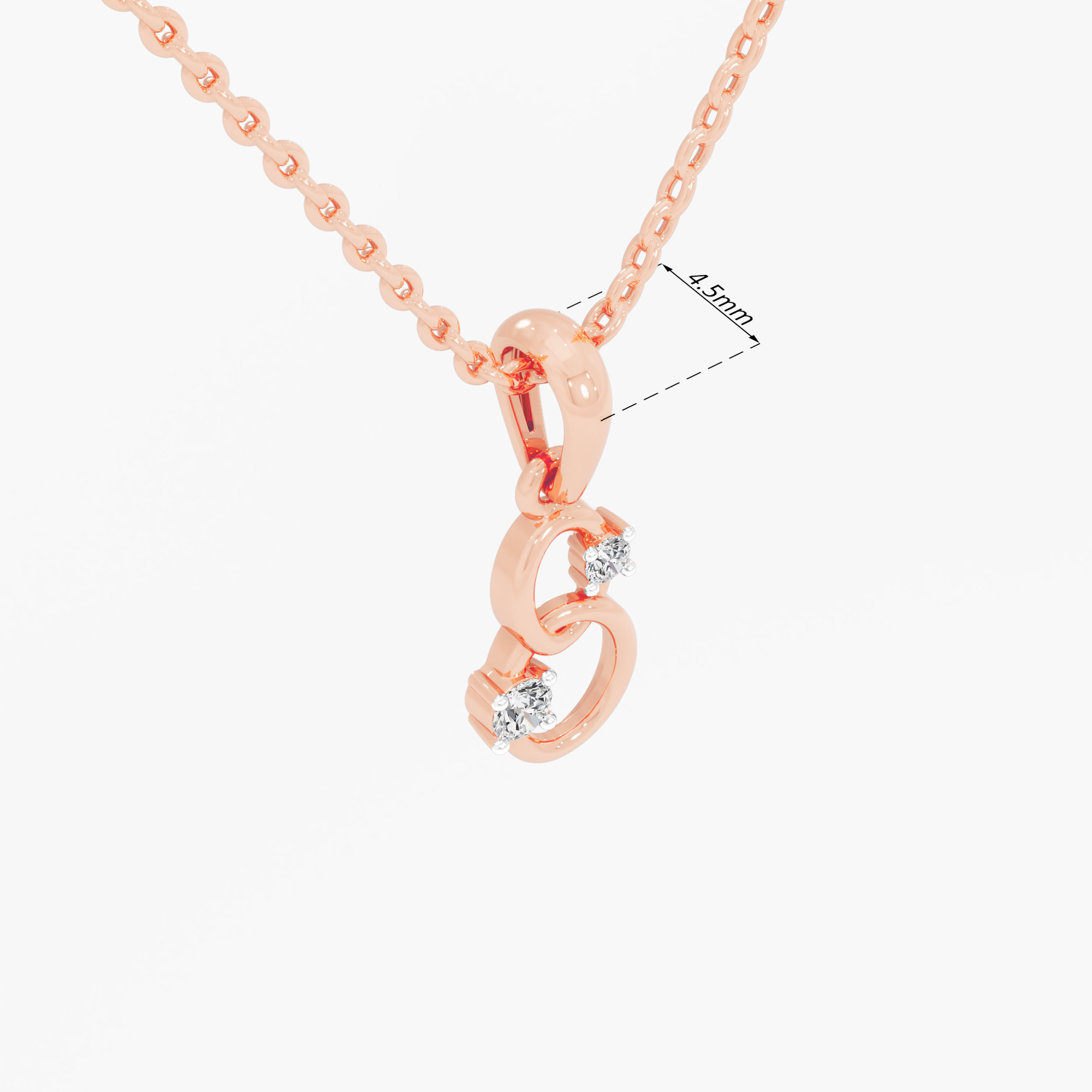 Interlace Link Diamond Pendants | Pendant Only in 9KT Rose Gold (Diamond Quality: FG-VVS VS)