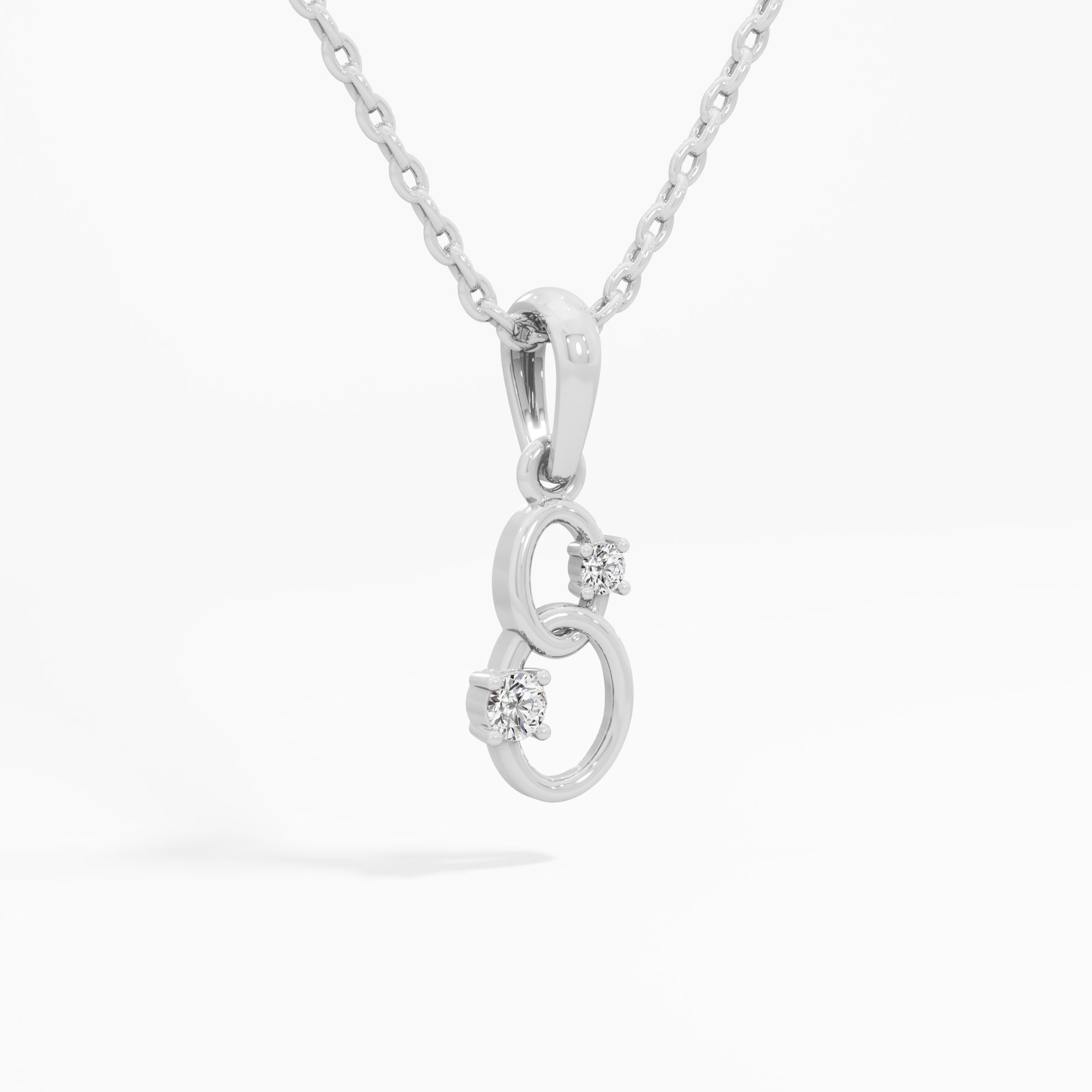 Interlace Link Diamond Pendants | Chain Available Separately in 9KT White Gold (Diamond Quality: FG-VVS VS)