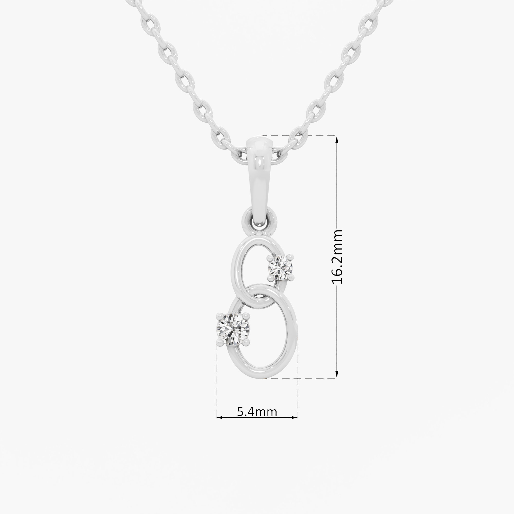 Interlace Link Diamond Pendants | Chain Available Separately in 9KT White Gold (Diamond Quality: FG-VVS VS)