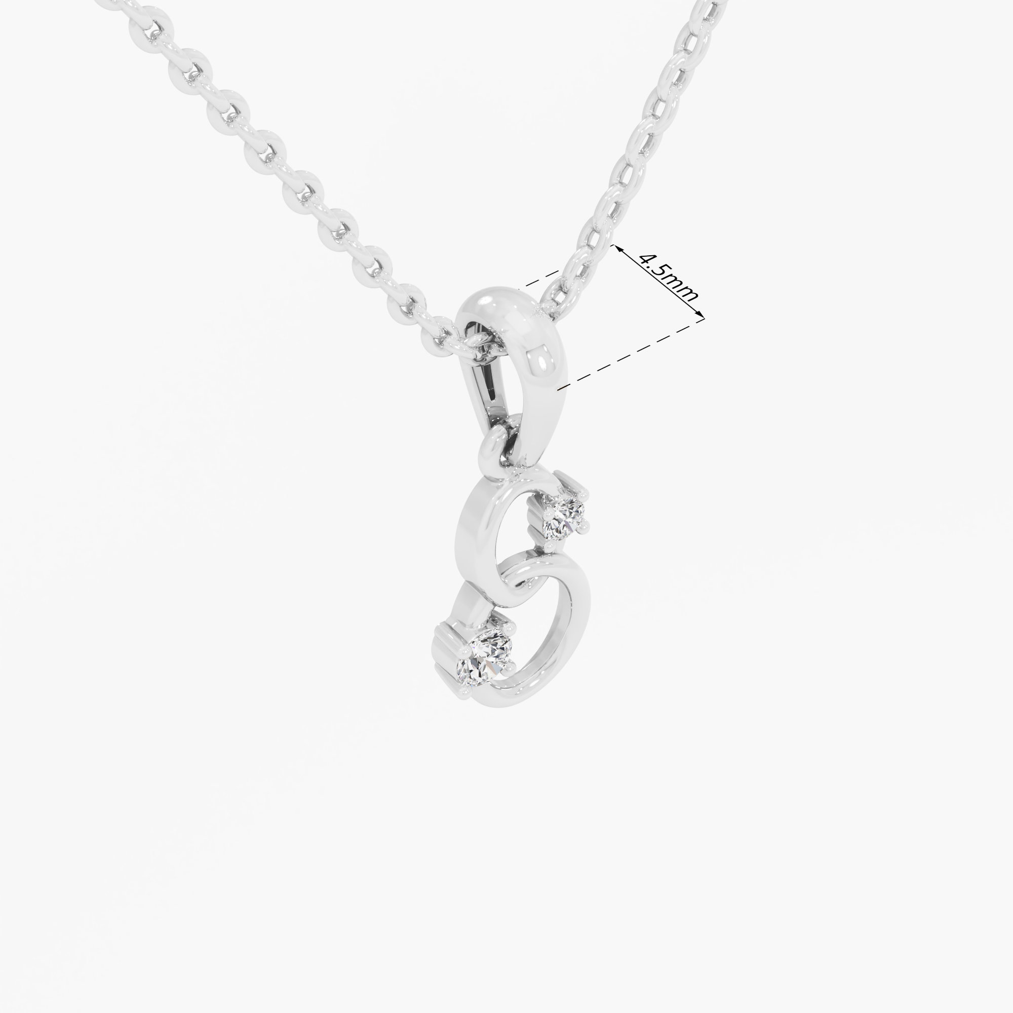 Interlace Link Diamond Pendants | Chain Available Separately in 9KT White Gold (Diamond Quality: FG-VVS VS)