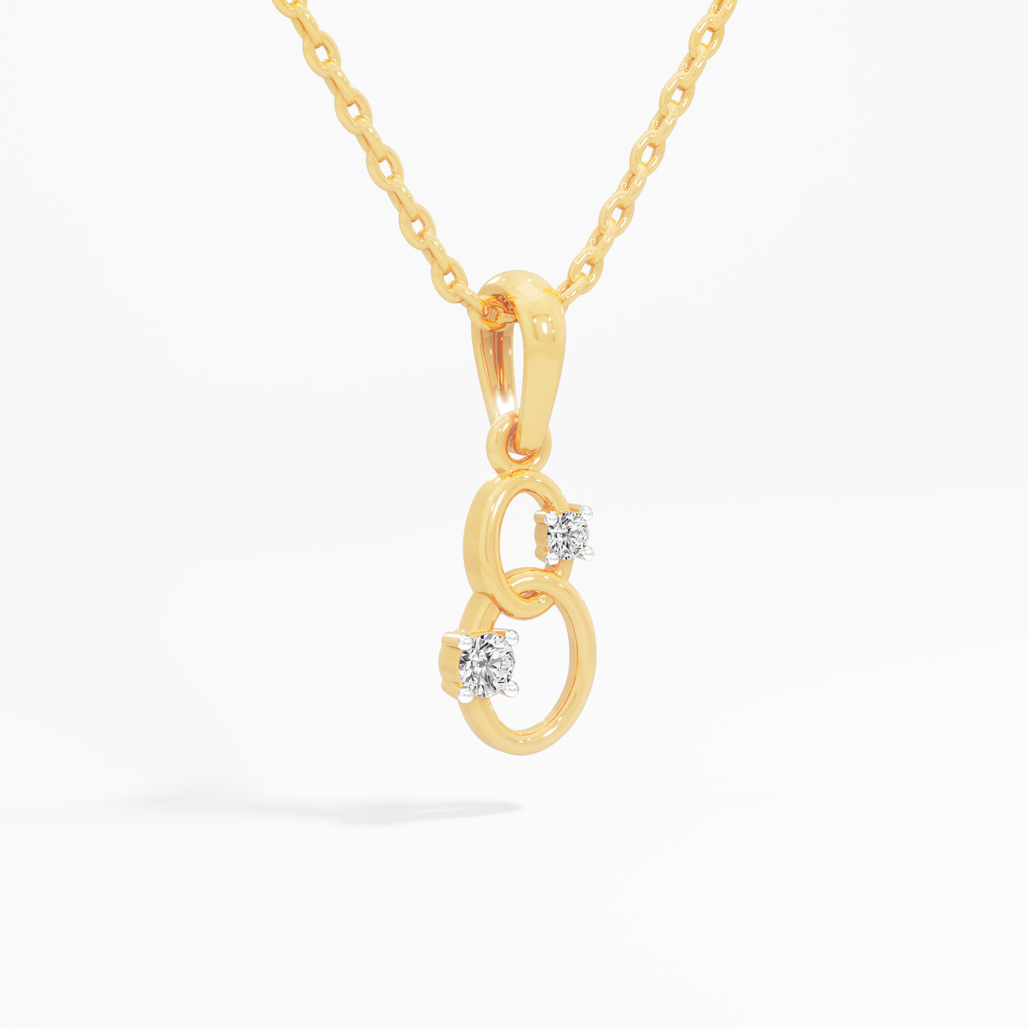 Interlace Link Diamond Pendants | Individual Pendant in 9KT Yellow Gold (Diamond Quality: FG-VVS VS)