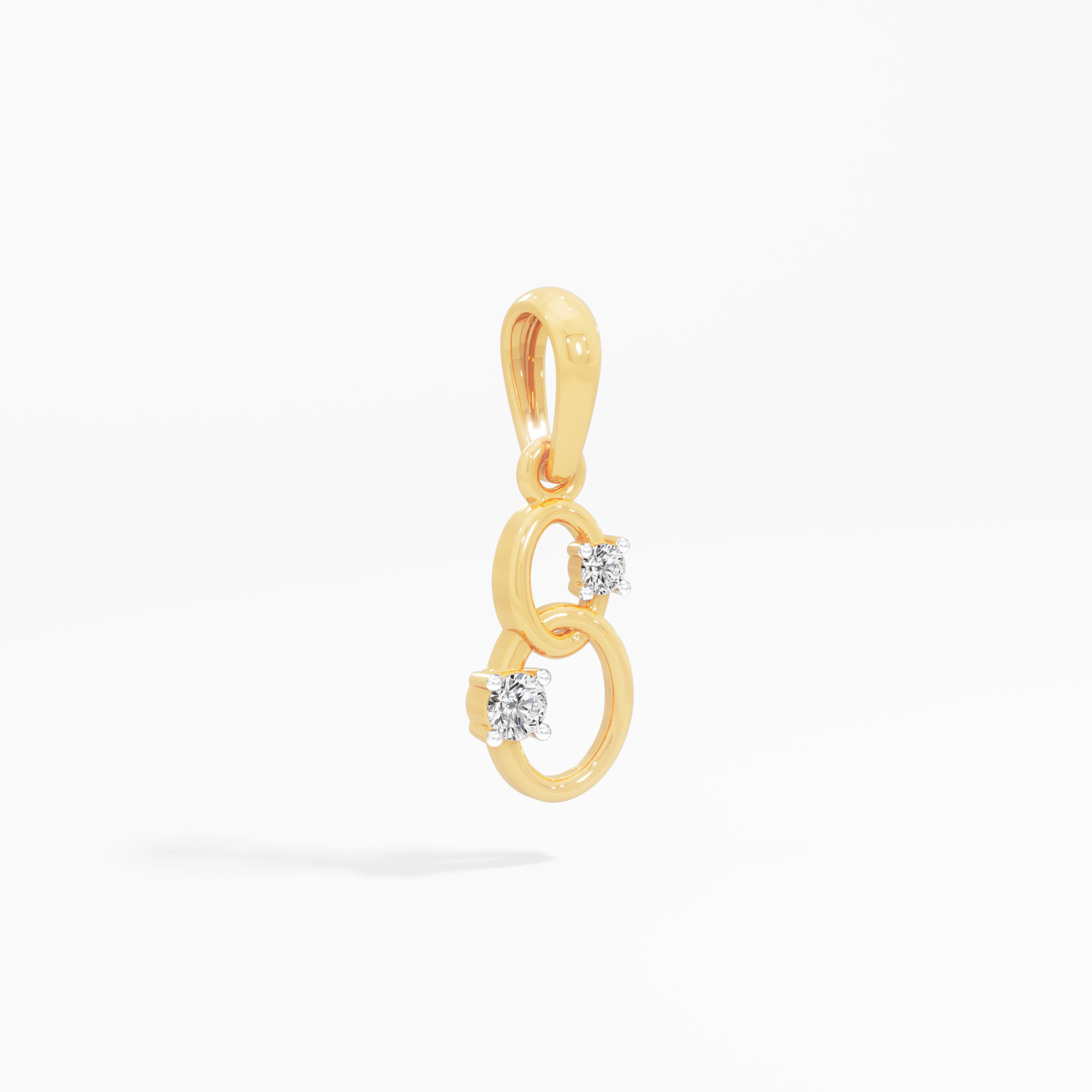 Interlace Link Diamond Pendants | Individual Pendant in 9KT Yellow Gold (Diamond Quality: FG-VVS VS)