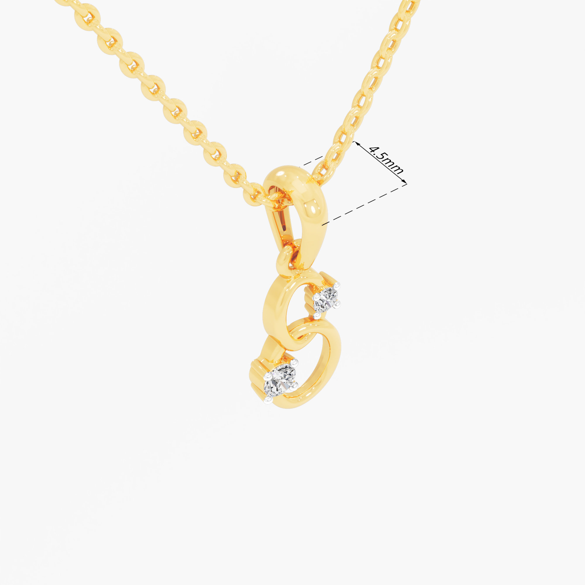 Interlace Link Diamond Pendants | Individual Pendant in 9KT Yellow Gold (Diamond Quality: FG-VVS VS)