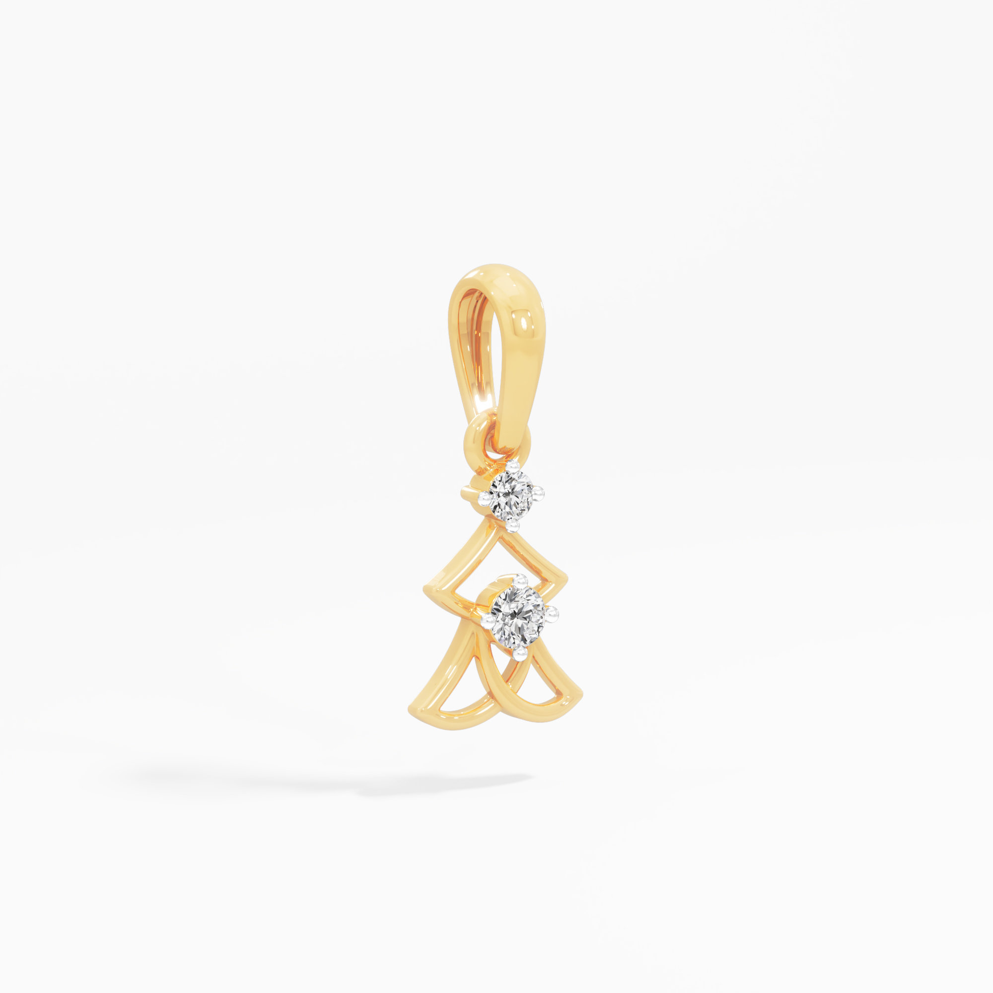 Layered Arrow Diamond Pendant in 9KT Yellow Gold (Diamond Quality:FG-VVS VS)