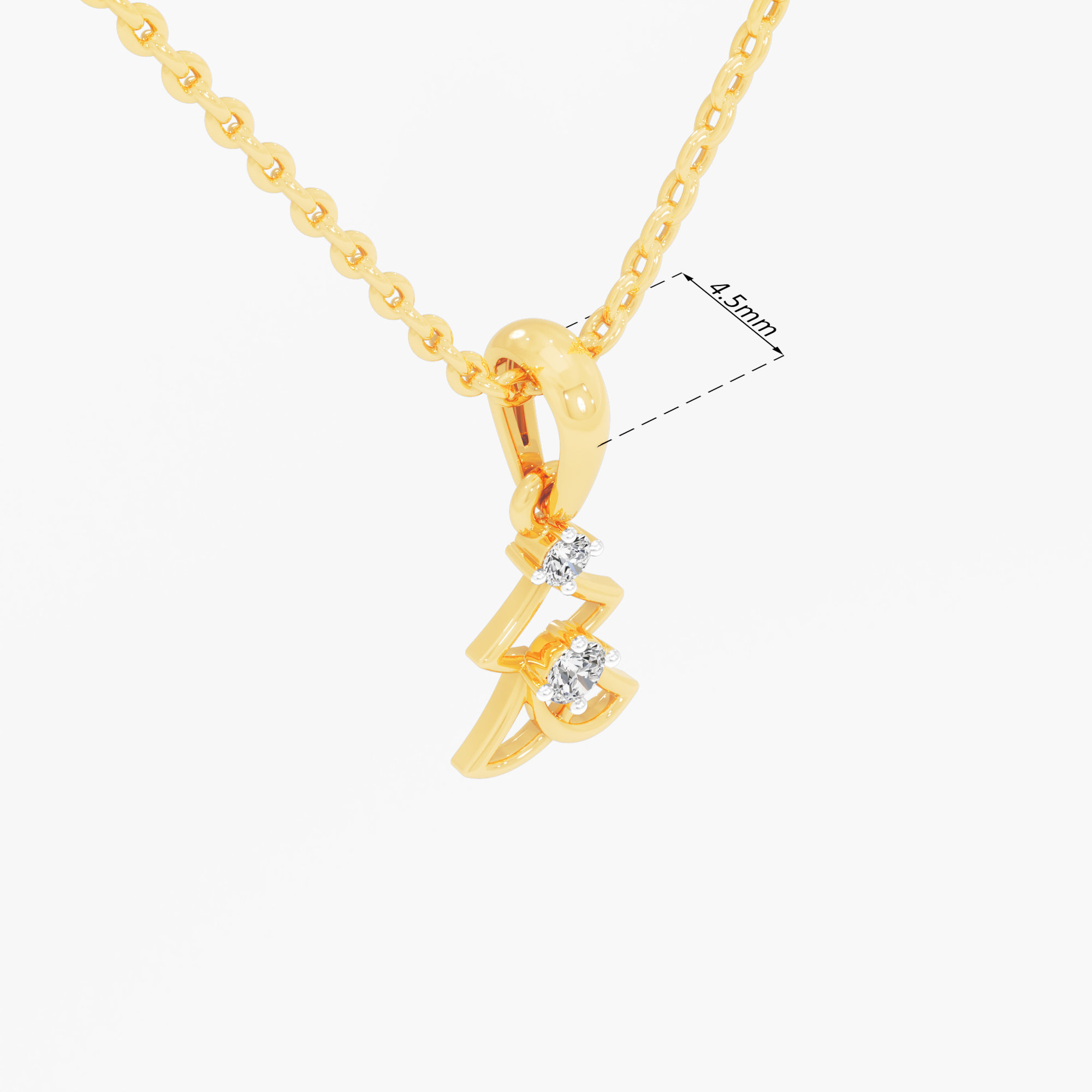 Layered Arrow Diamond Pendant in 9KT Yellow Gold (Diamond Quality:FG-VVS VS)