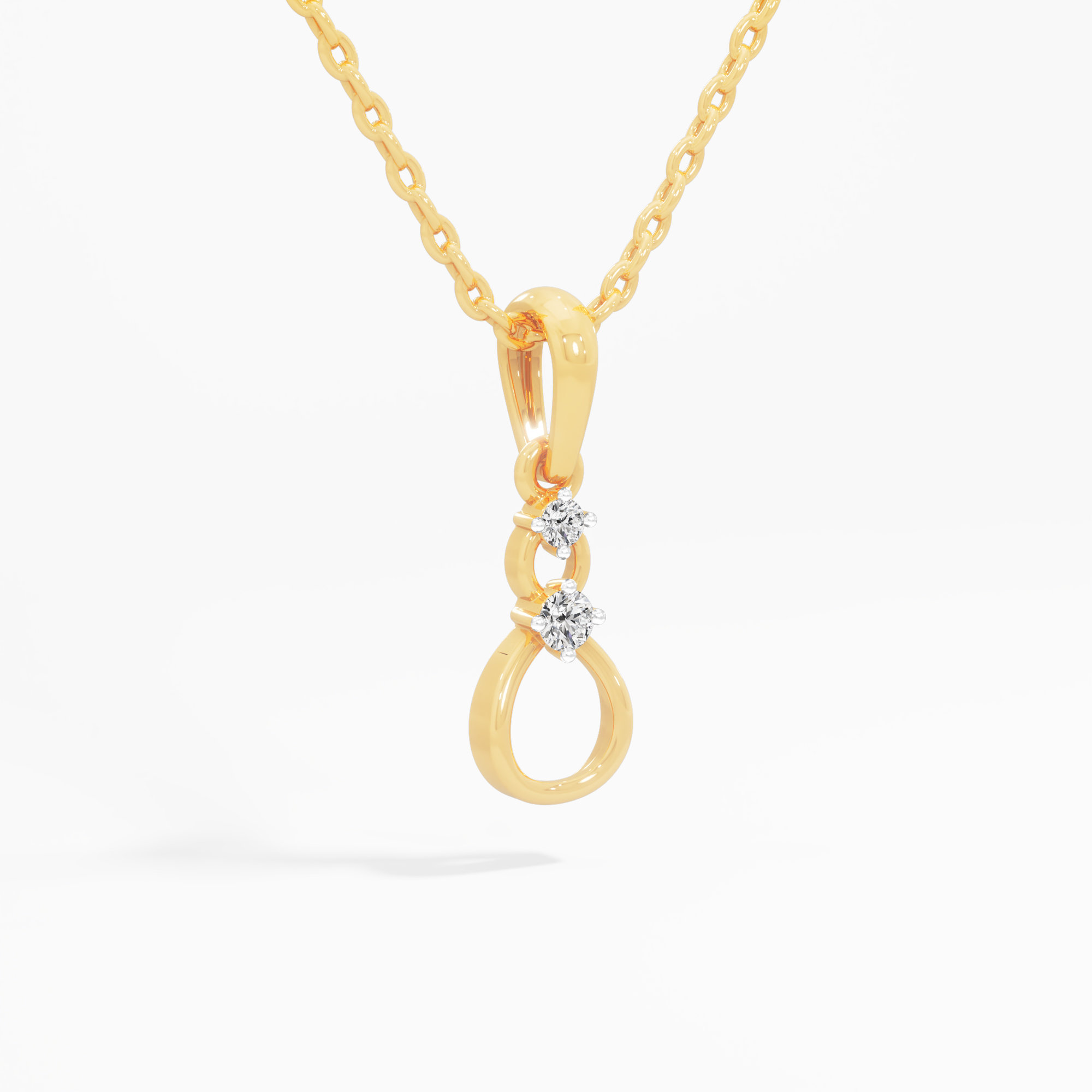 Infinity Loop Diamond Pendant in 9KT Yellow Gold (Diamond Quality:FG-VVS VS)