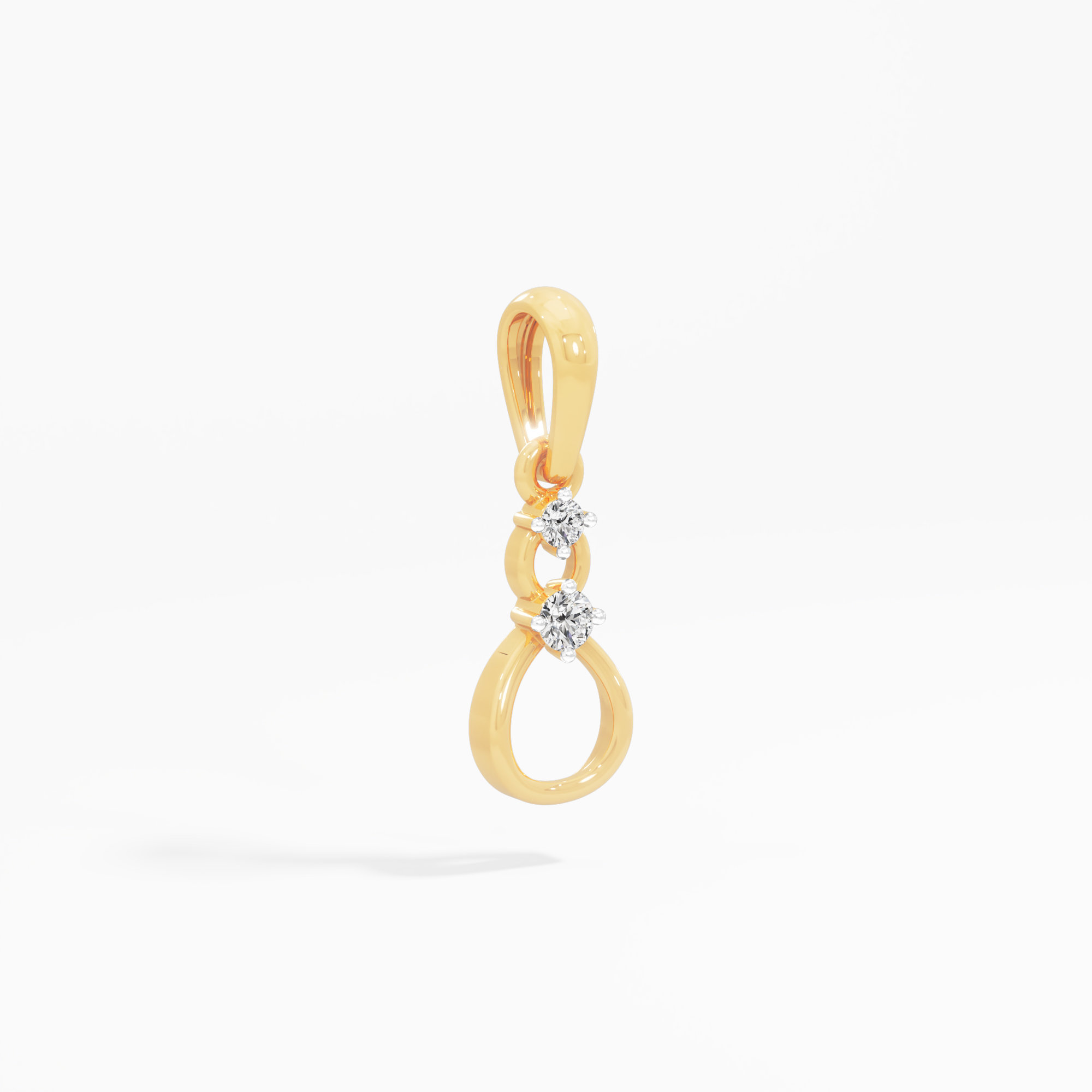 Infinity Loop Diamond Pendant in 9KT Yellow Gold (Diamond Quality:FG-VVS VS)