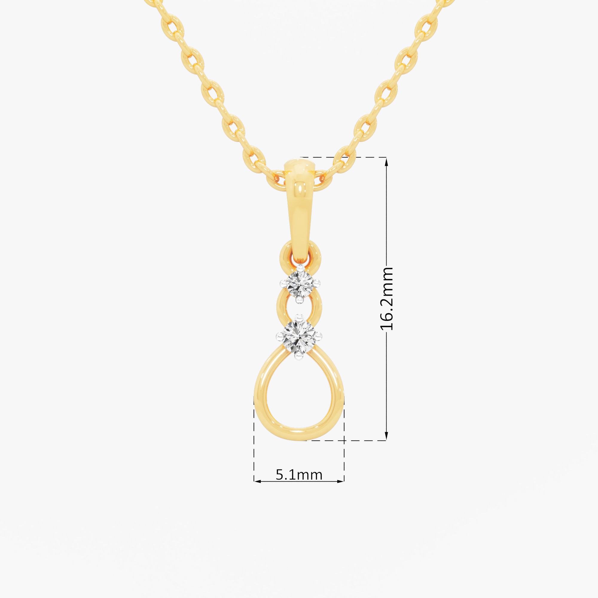 Infinity Loop Diamond Pendant in 9KT Yellow Gold (Diamond Quality:FG-VVS VS)