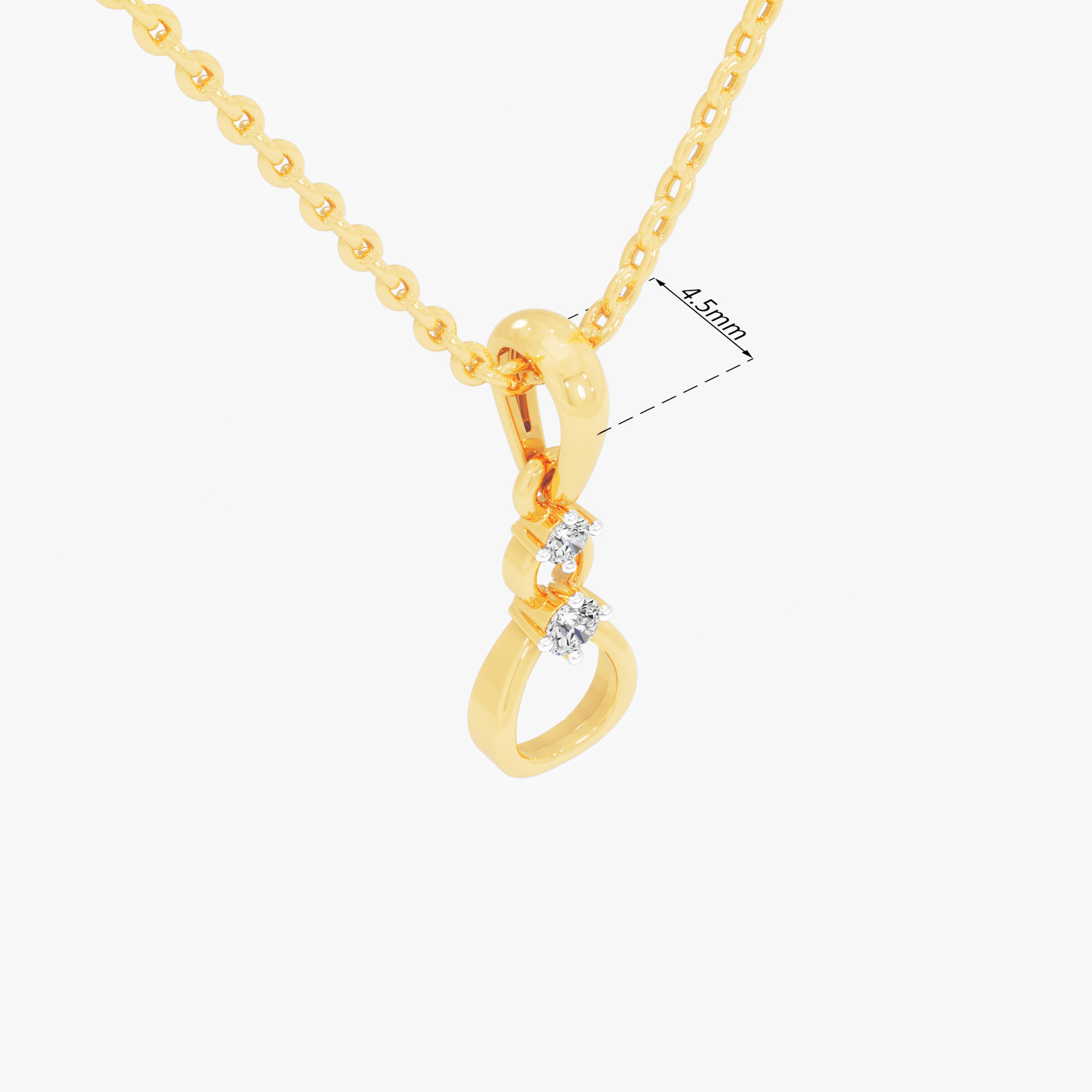 Infinity Loop Diamond Pendant in 9KT Yellow Gold (Diamond Quality:FG-VVS VS)