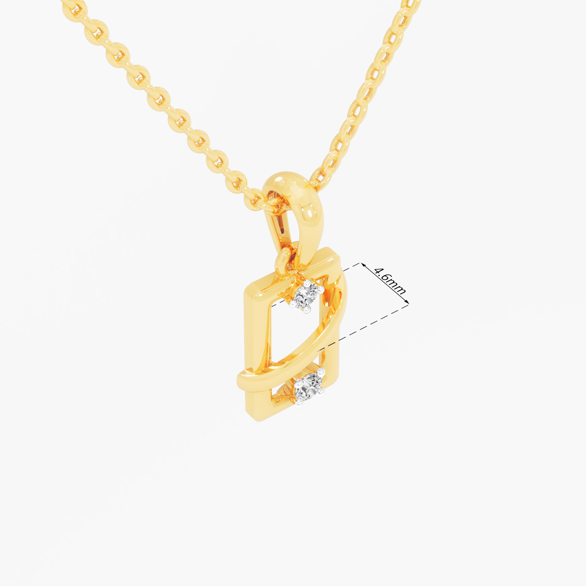 Wrapped Frame Diamond Pendant in 9KT Yellow Gold (Diamond Quality:FG-VVS VS)
