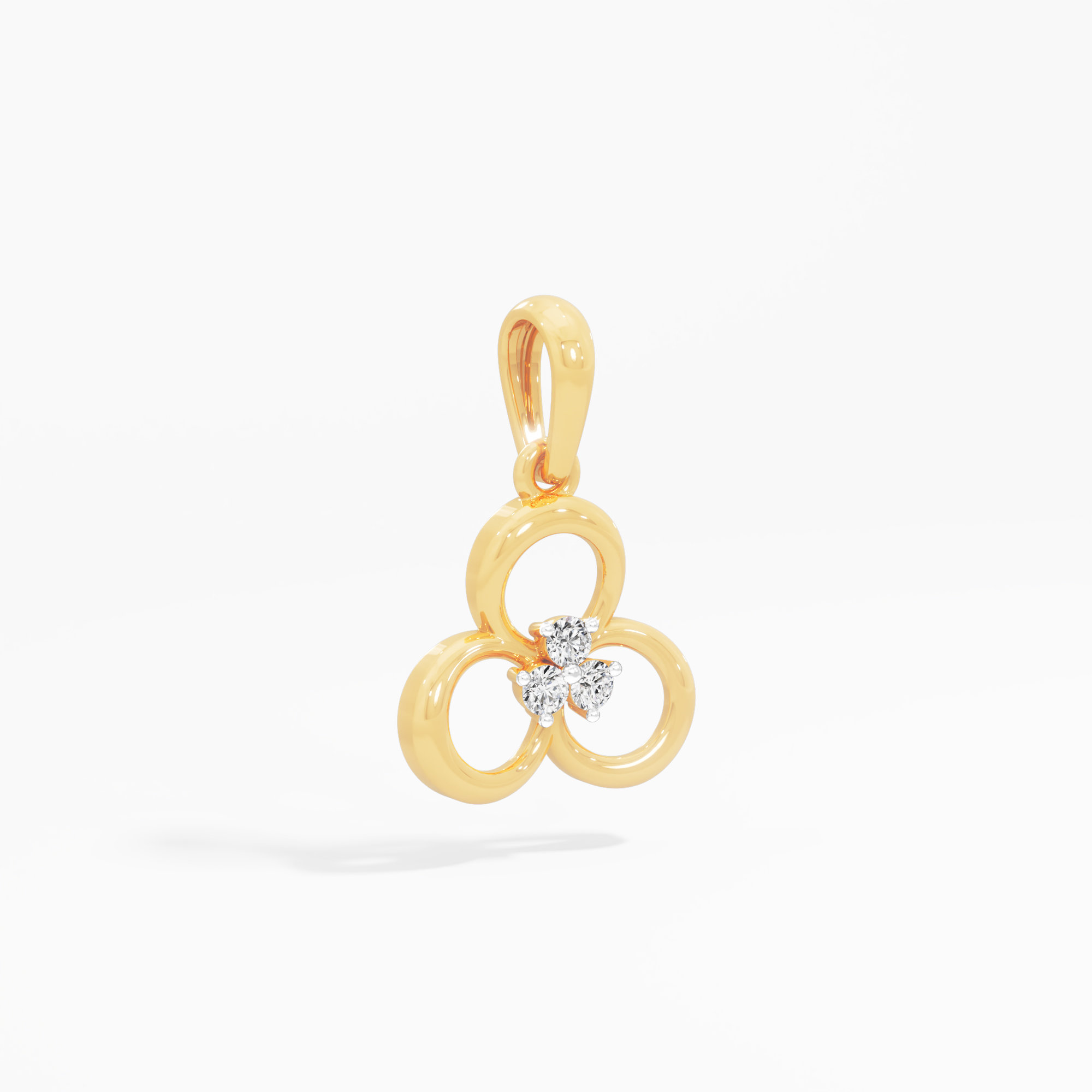 Trinity Circle Diamond Pendant in 9KT Yellow Gold (Diamond Quality:FG-VVS VS)