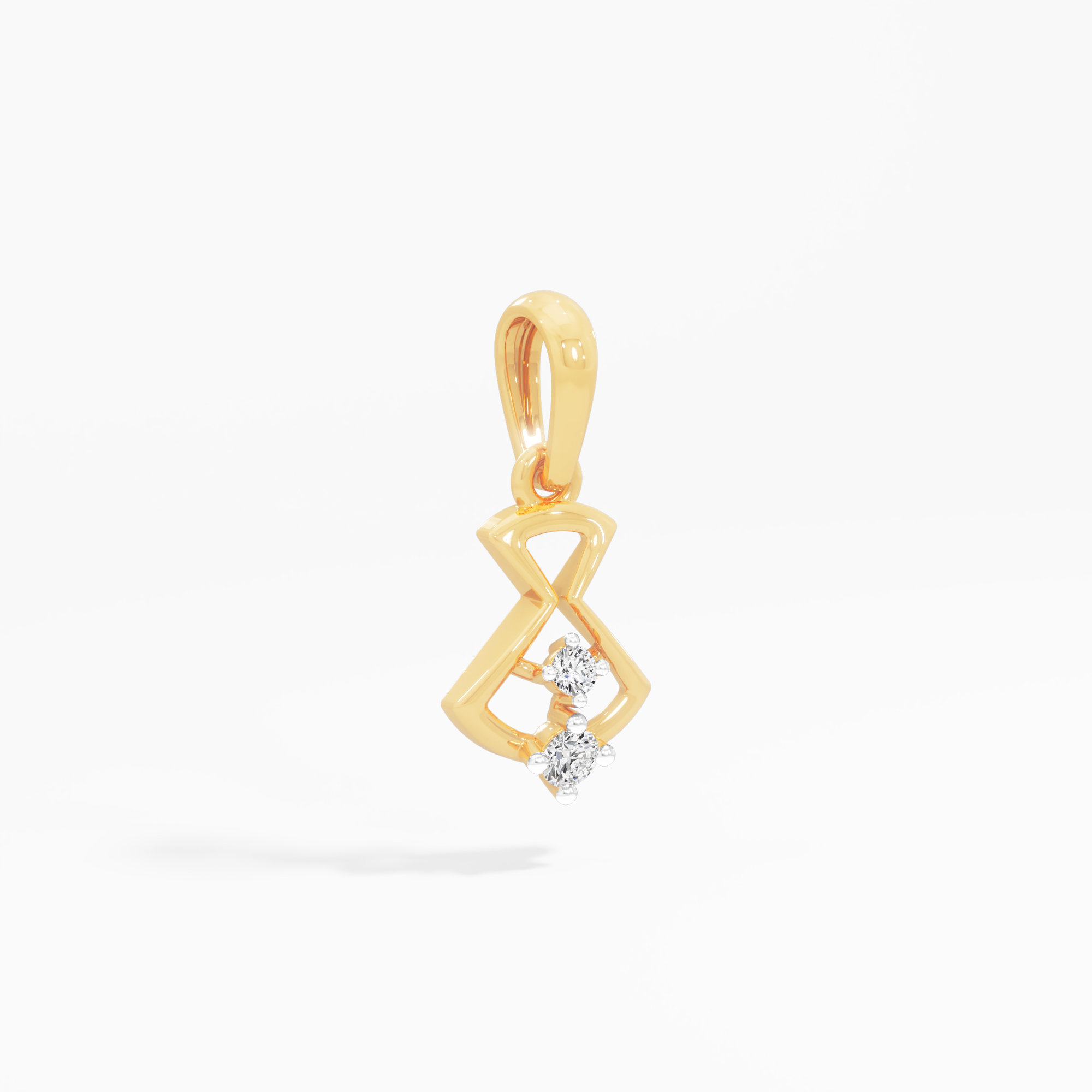 Vertex Duo Diamond Pendant in 9KT Yellow Gold (Diamond Quality:FG-VVS VS)