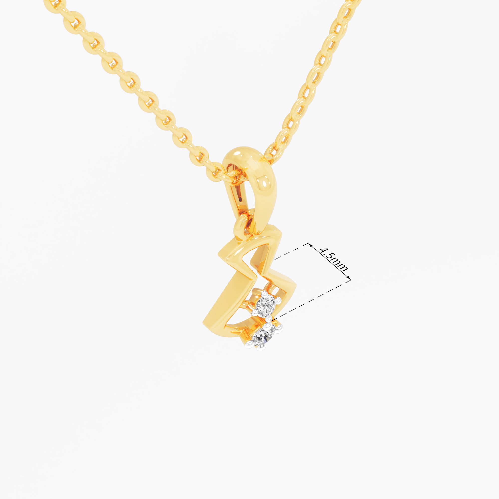 Vertex Duo Diamond Pendant in 9KT Yellow Gold (Diamond Quality:FG-VVS VS)