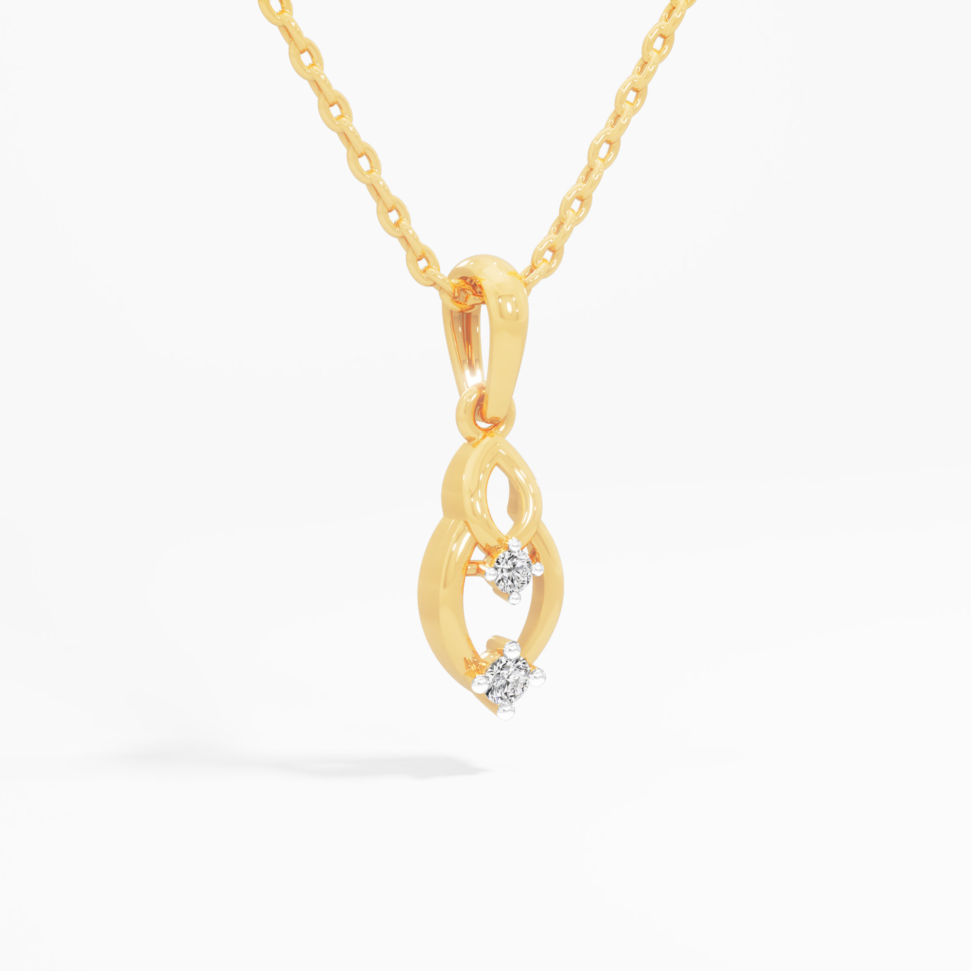 Willow Link Diamond Pendant in 9KT Yellow Gold (Diamond Quality:FG-VVS VS)
