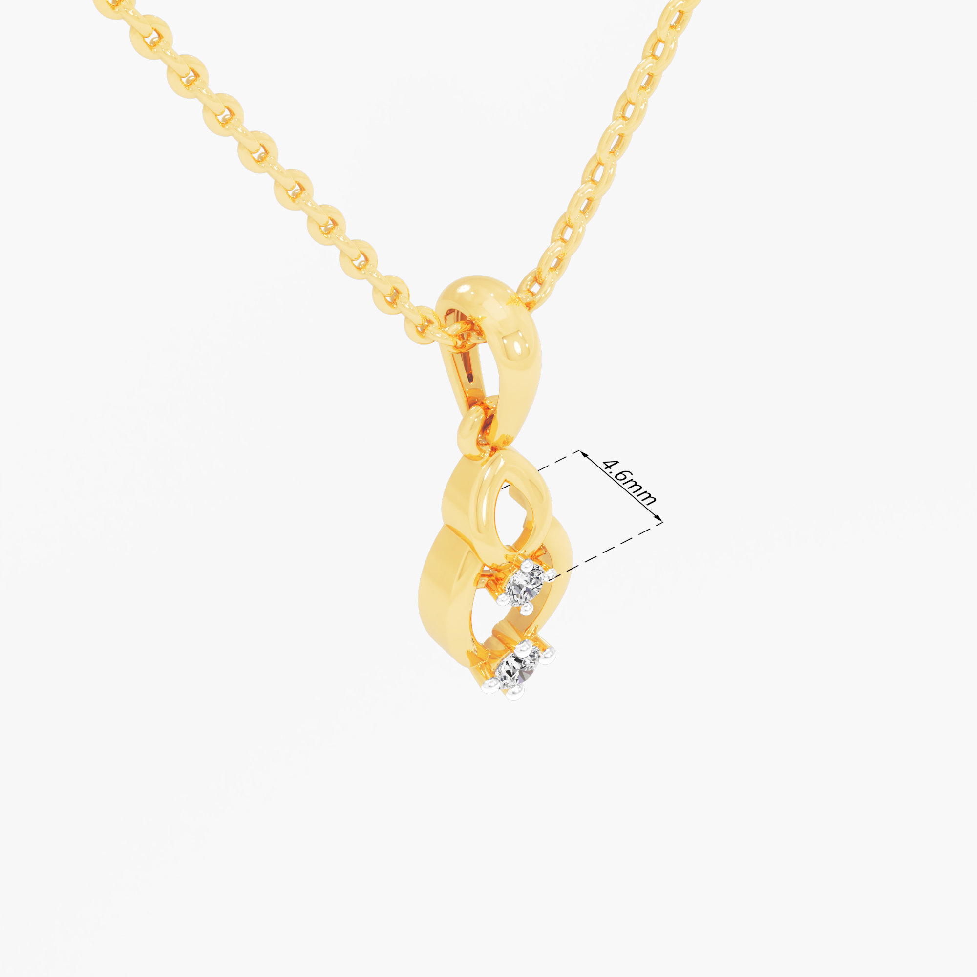 Willow Link Diamond Pendant in 9KT Yellow Gold (Diamond Quality:FG-VVS VS)