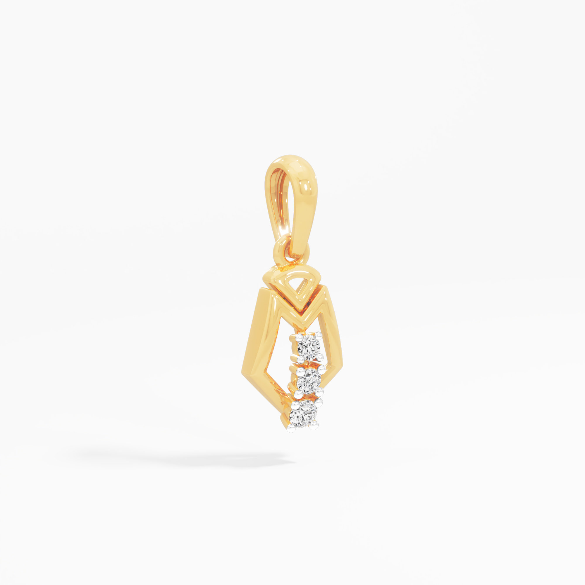 Chevron Wing Diamond Pendant in 9KT Yellow Gold (Diamond Quality:FG-VVS VS)