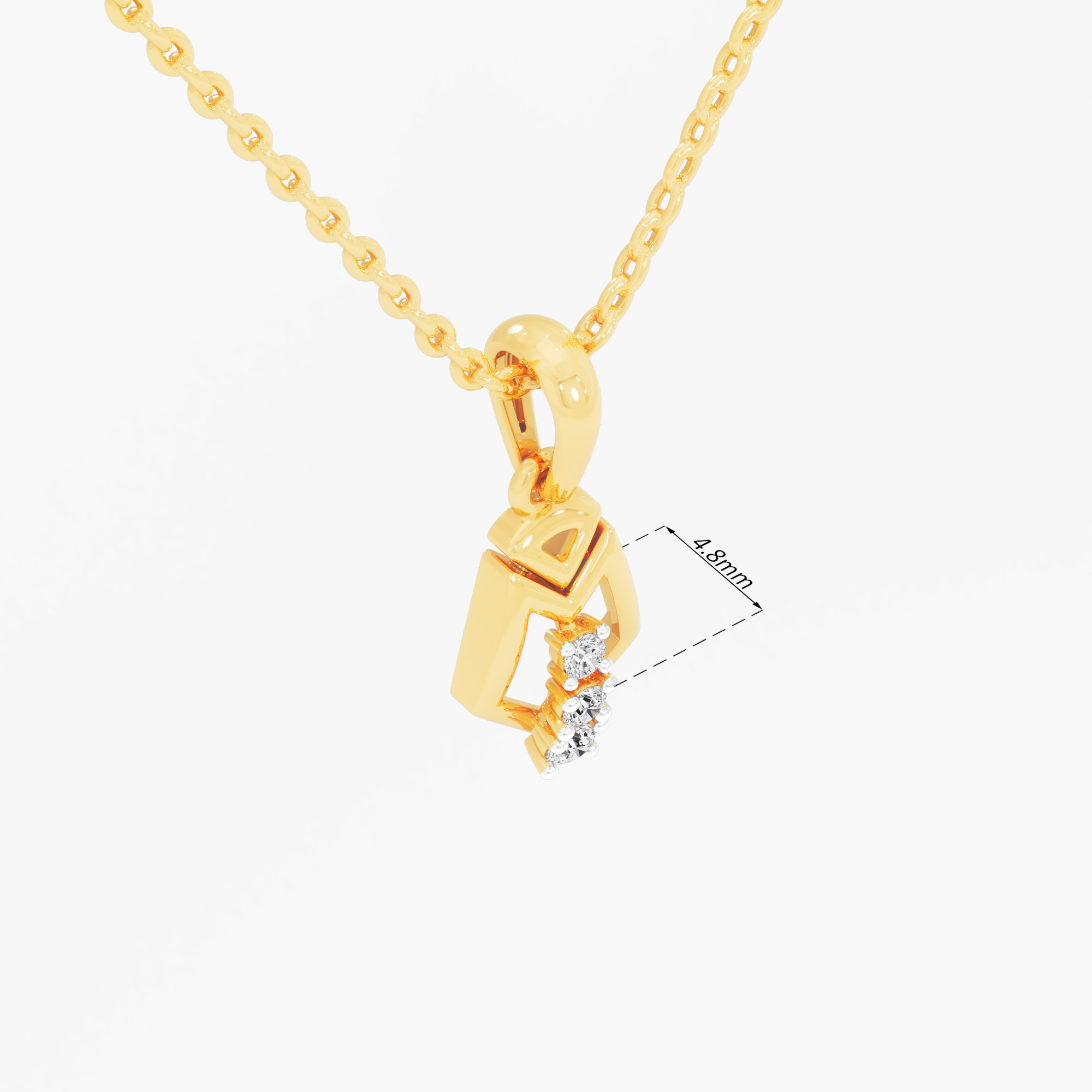 Chevron Wing Diamond Pendant in 9KT Yellow Gold (Diamond Quality:FG-VVS VS)