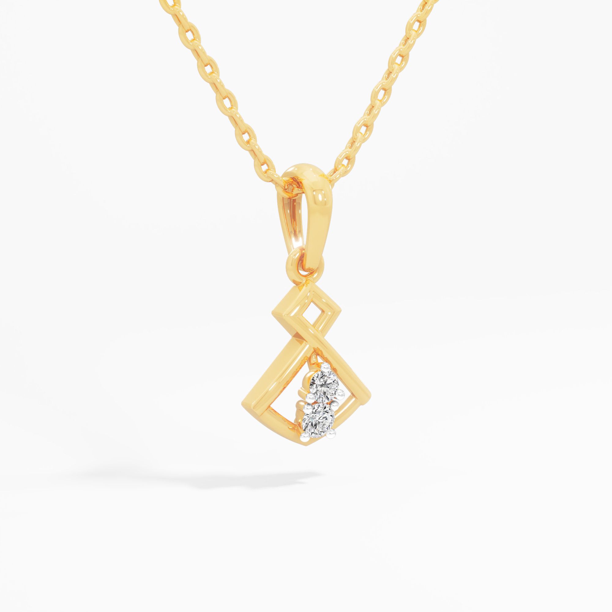 Woven Muse Diamond Pendant in 9KT Yellow Gold (Diamond Quality:FG-VVS VS)