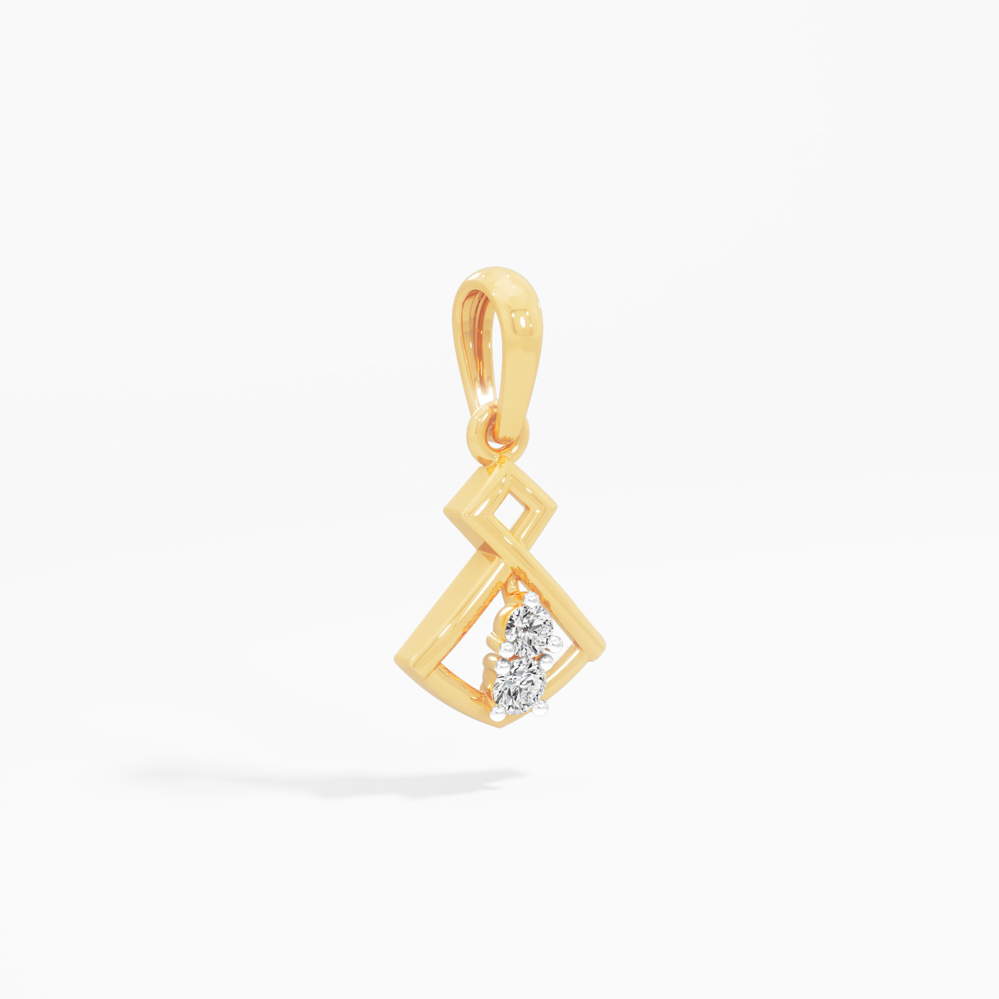 Woven Muse Diamond Pendant in 9KT Yellow Gold (Diamond Quality:FG-VVS VS)