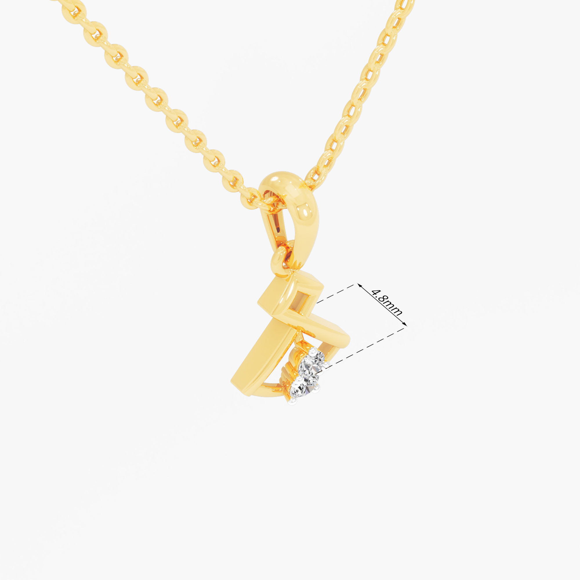 Woven Muse Diamond Pendant in 9KT Yellow Gold (Diamond Quality:FG-VVS VS)