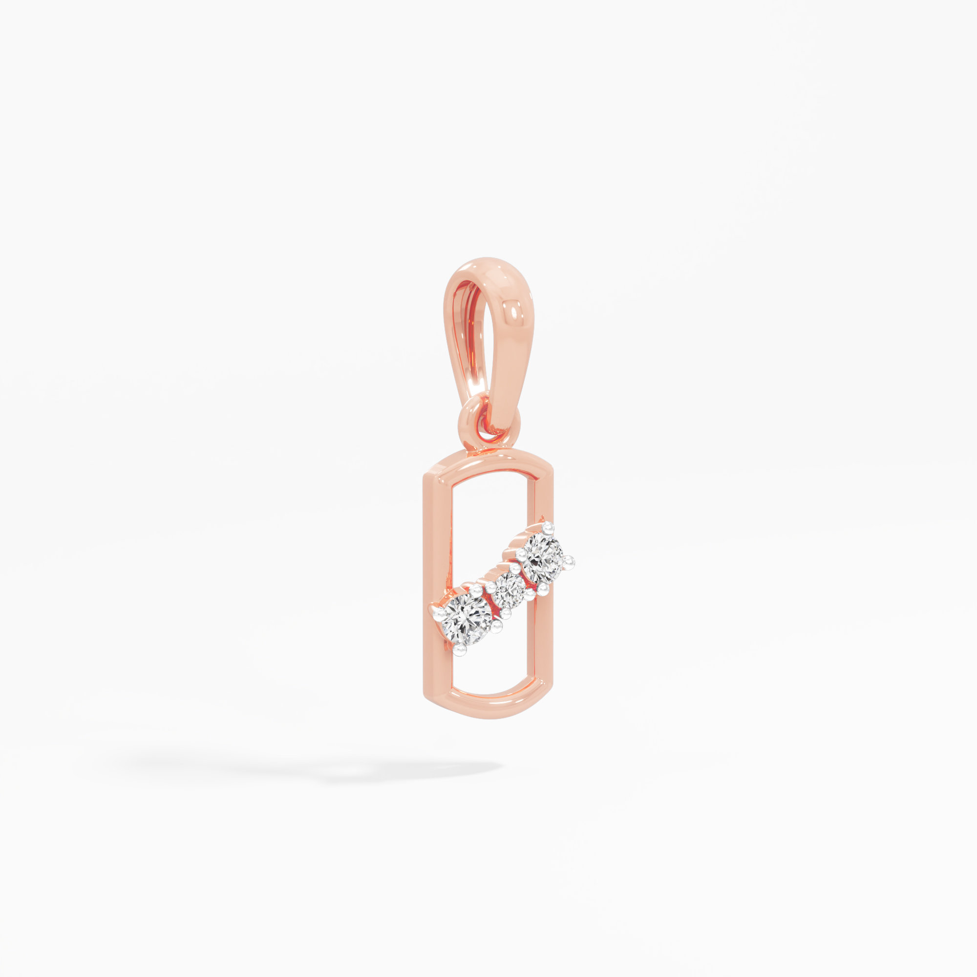 Sleek Trio Diamond Pendants | Pendant Only in 9KT Rose Gold (Diamond Quality: FG-VVS VS)