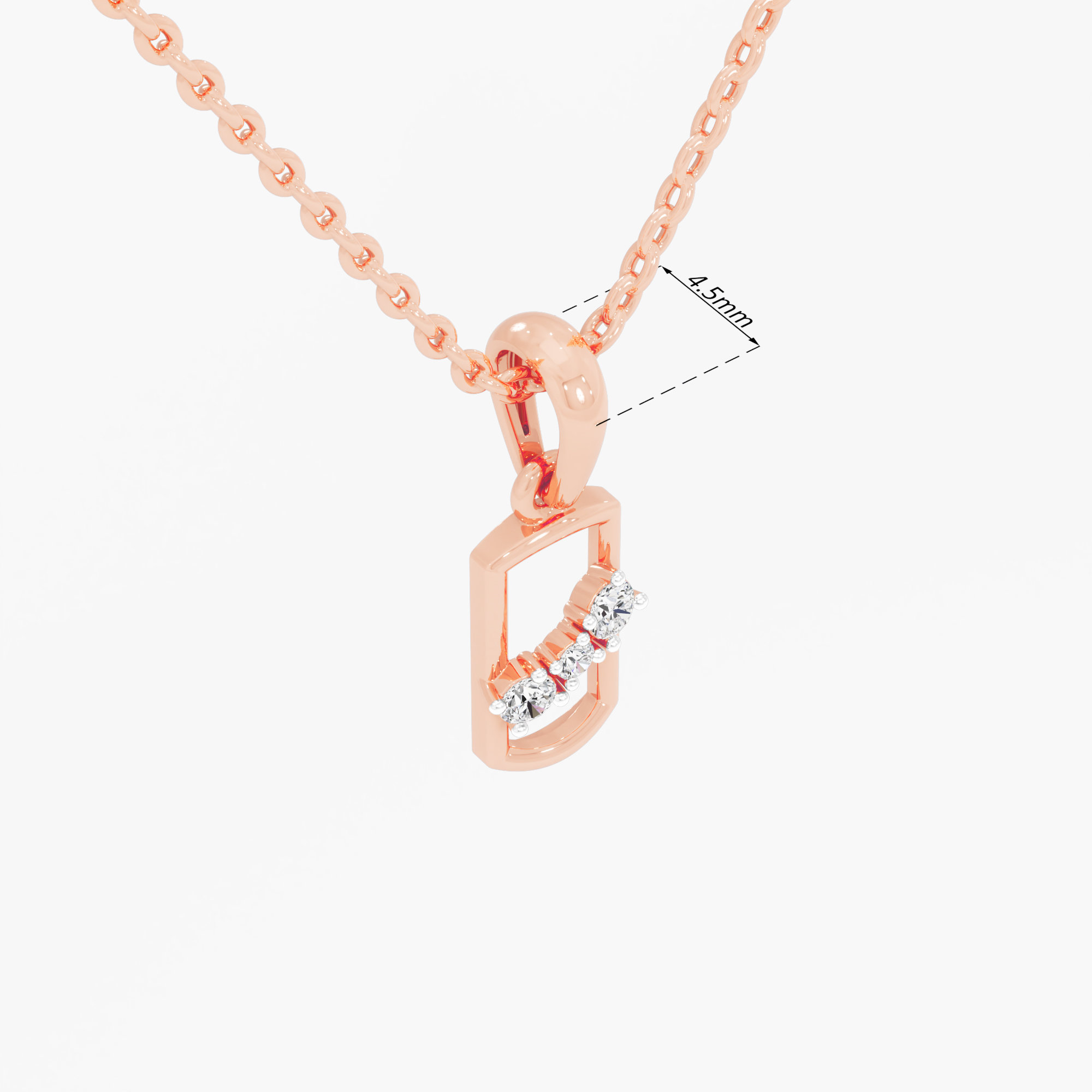 Sleek Trio Diamond Pendants | Pendant Only in 9KT Rose Gold (Diamond Quality: FG-VVS VS)