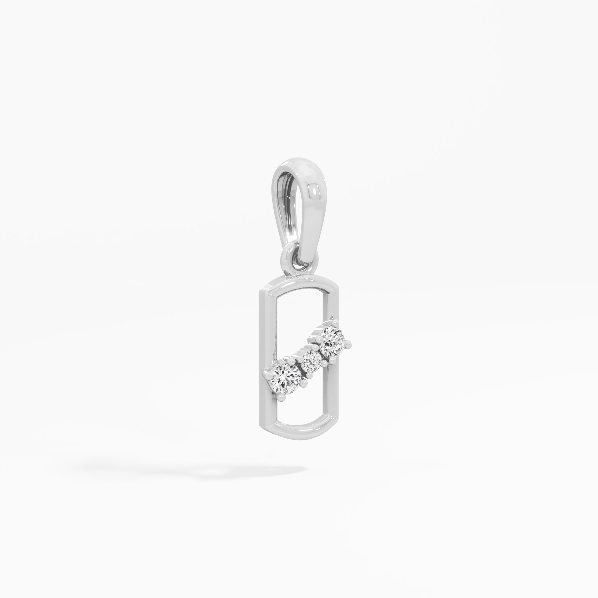 Sleek Trio Diamond Pendants | Chain Available Separately in 9KT White Gold (Diamond Quality: FG-VVS VS)
