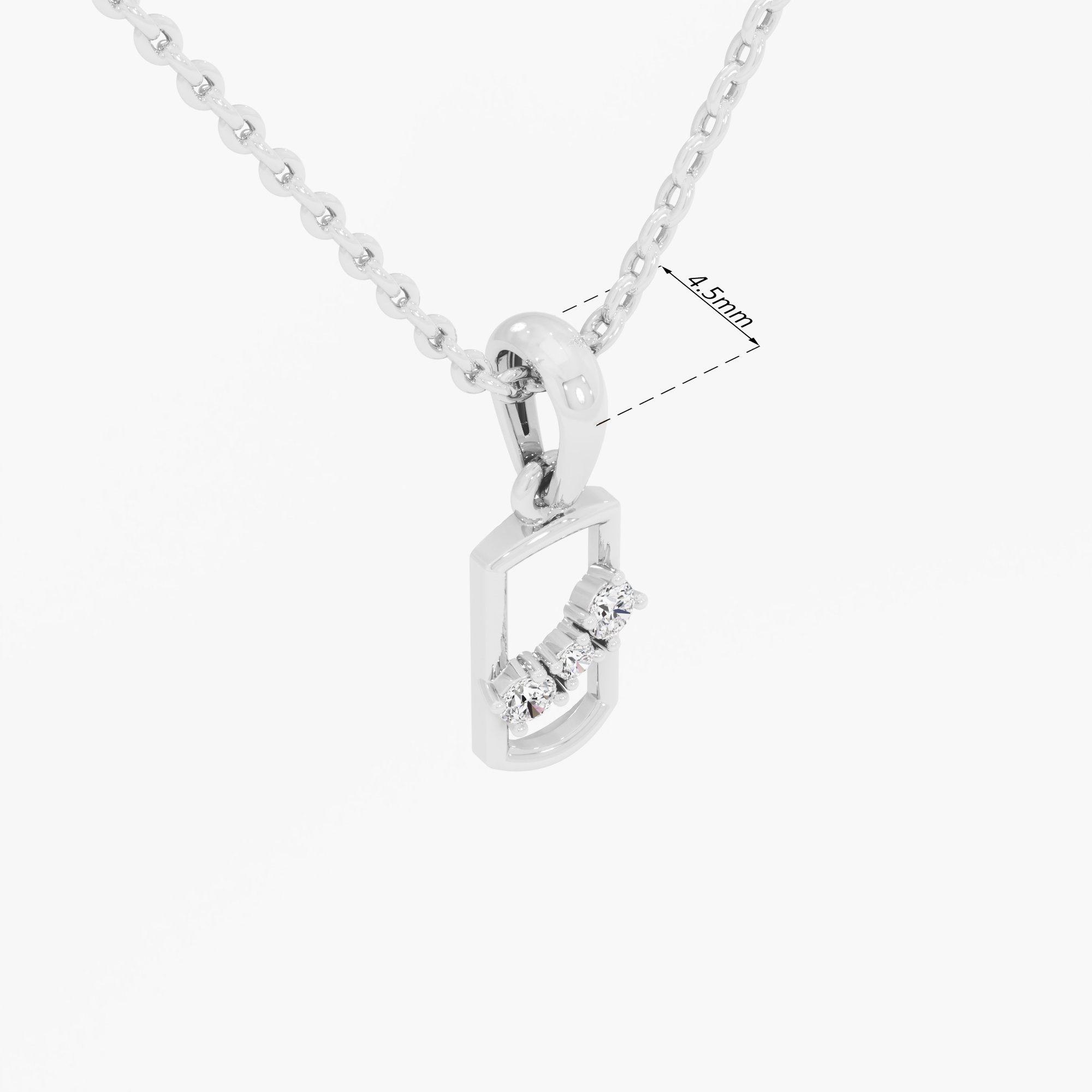 Sleek Trio Diamond Pendants | Chain Available Separately in 9KT White Gold (Diamond Quality: FG-VVS VS)