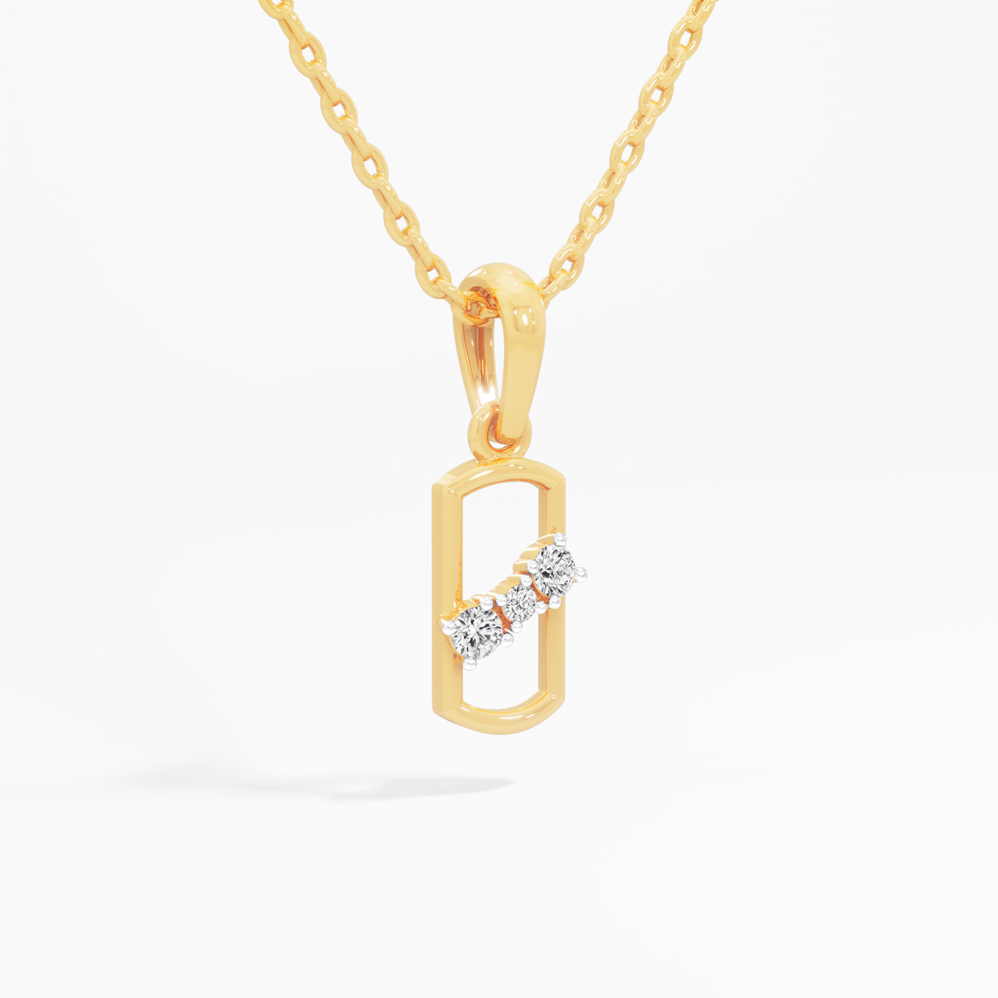 Sleek Trio Diamond Pendants | Individual Pendant in 9KT Yellow Gold (Diamond Quality: FG-VVS VS)