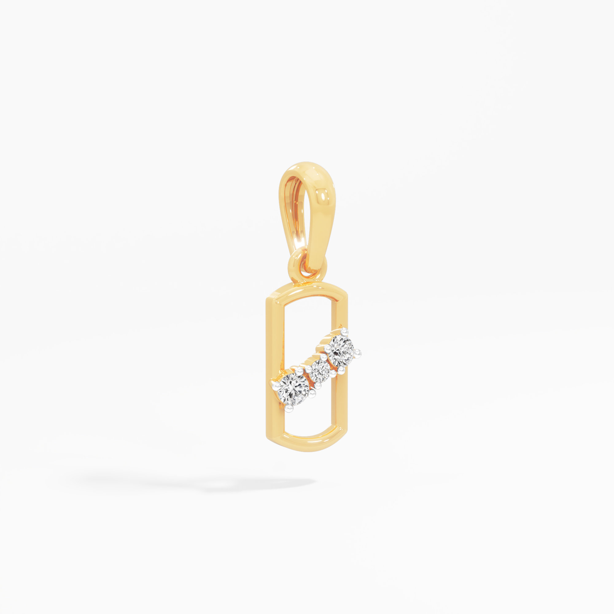 Sleek Trio Diamond Pendants | Individual Pendant in 9KT Yellow Gold (Diamond Quality: FG-VVS VS)