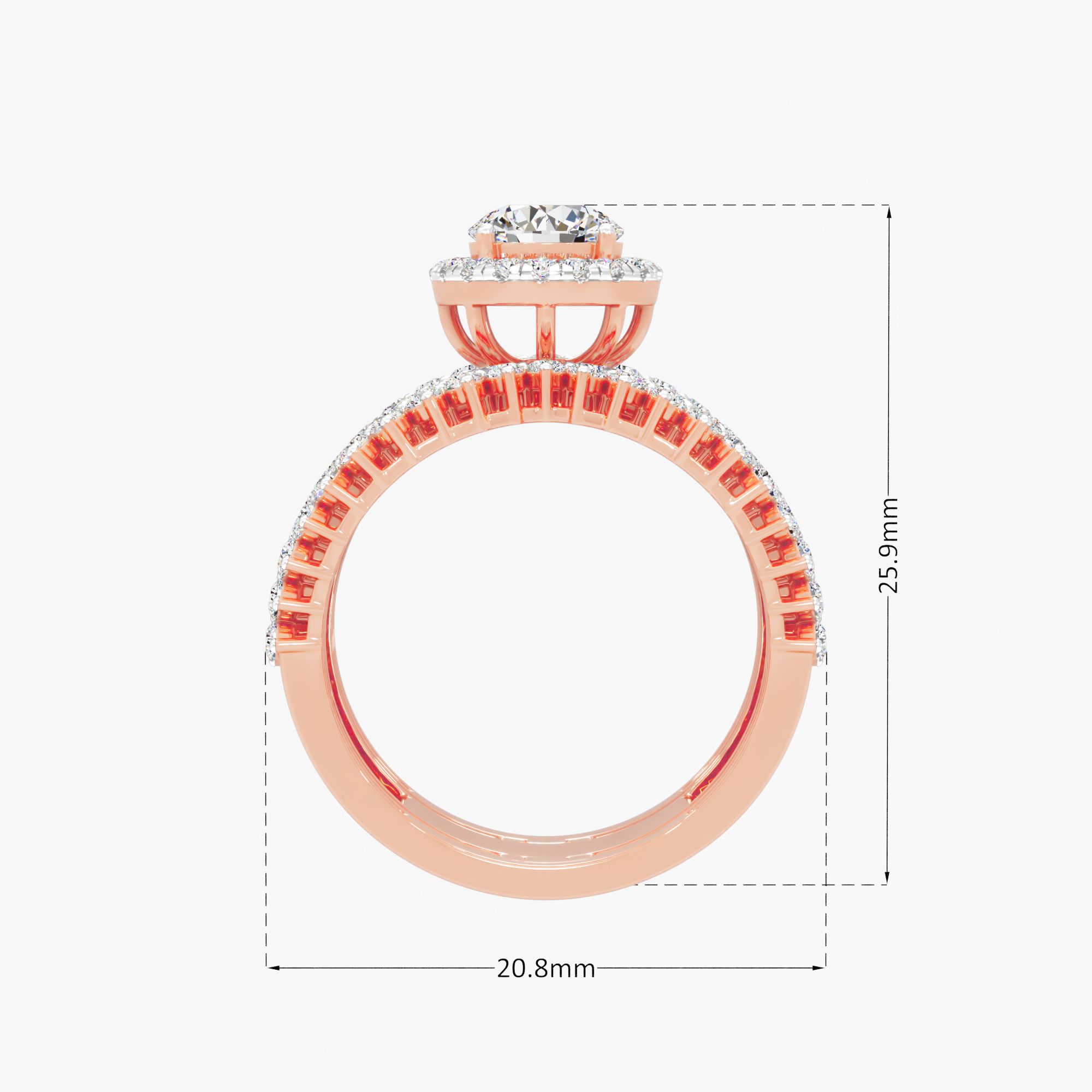 Woven Halo Multi-Band Cocktail Ring in 14KT Rose Gold & White Gold (Diamond Quality: FG-VVS VS)